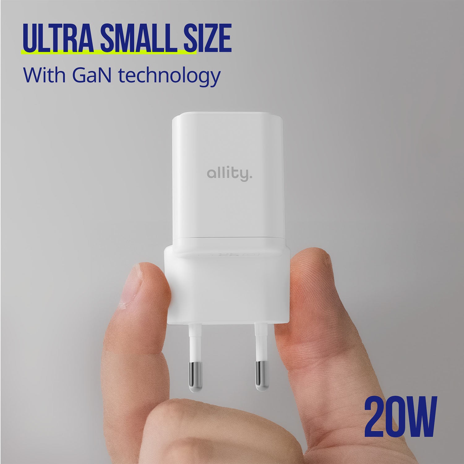 Φορτιστής τοίχου Allity GaN PD QC ATC-01-20WC 1x USB-c 20W λευκός