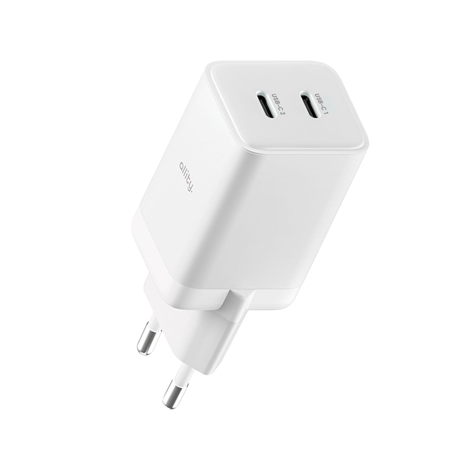 Φορτιστής τοίχου Allity GaN PD QC ATC-01-45WCC 2x USB-c 45W λευκός
