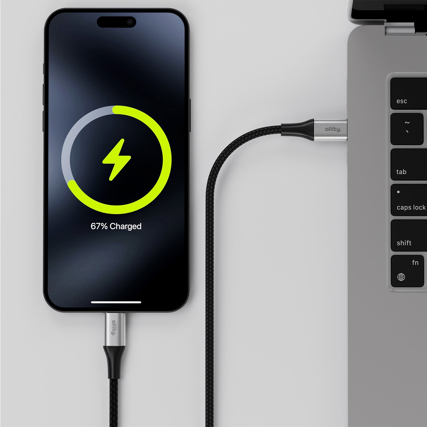 Καλώδιο Allity AUC-01 USB-c - lightning 2,0 m 27W μαύρο