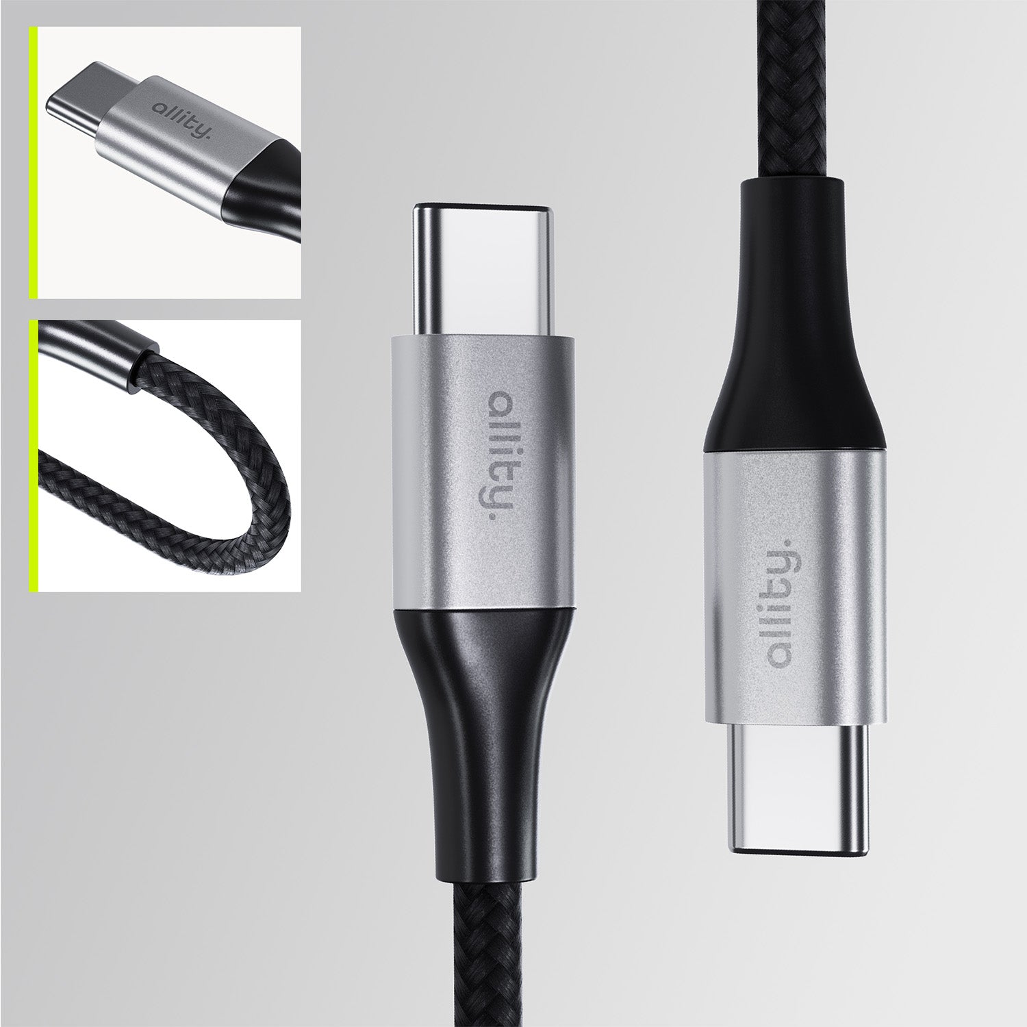 Καλώδιο Allity AUC-01 USB-c - USB-c 1,0 m 100W μαύρο