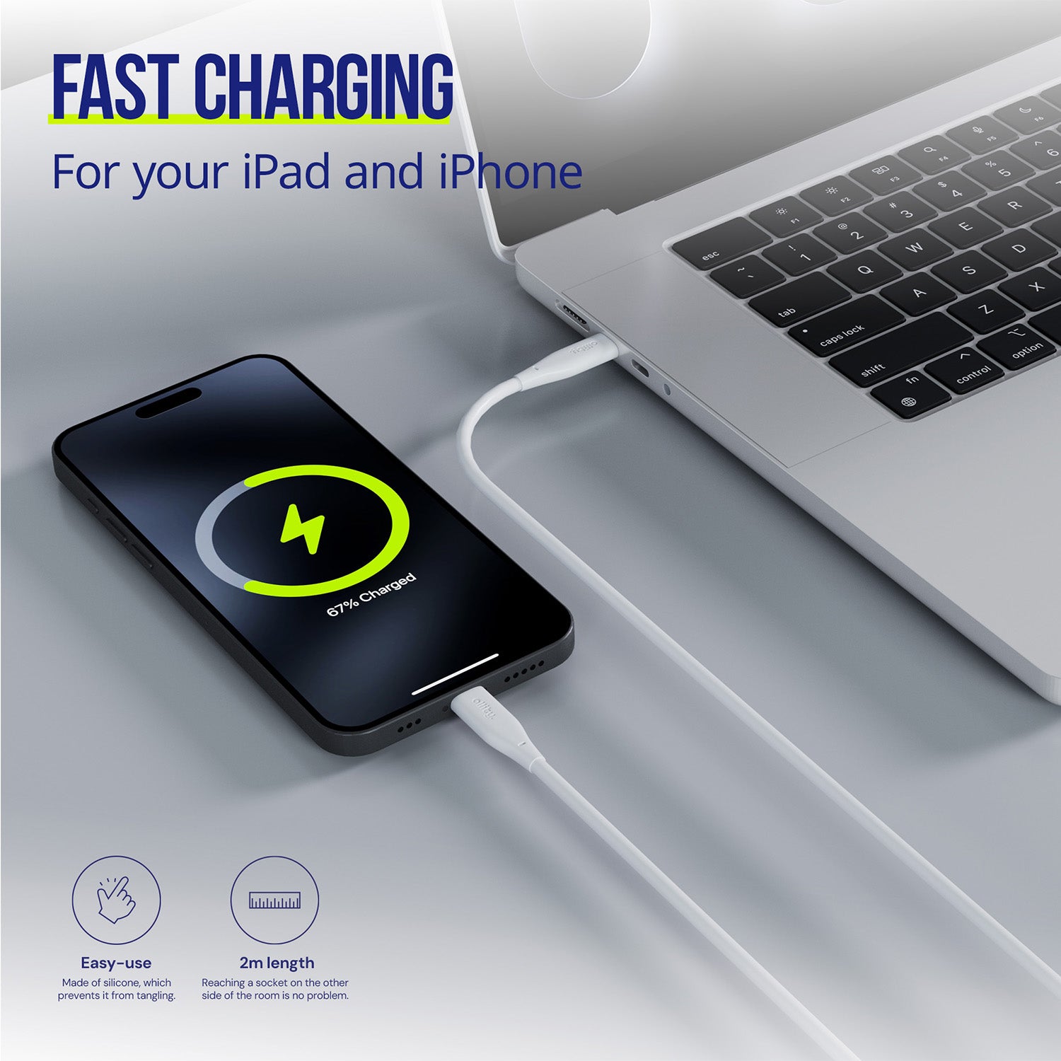 Καλώδιο Allity AUC-02 USB-c - USB-c 2,0 m 100W λευκό