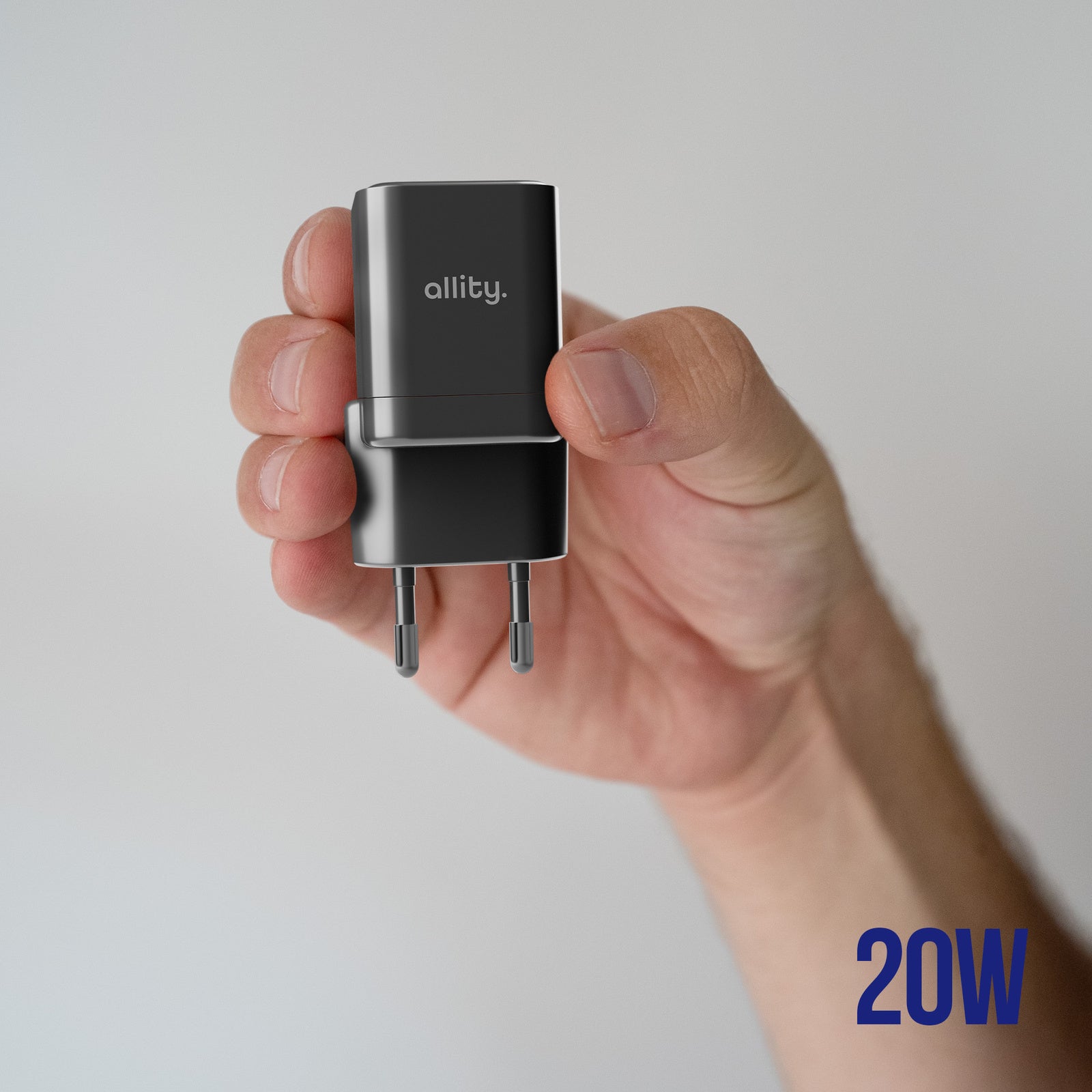 Φορτιστής τοίχου Allity GaN PD QC ATC-01-20WAC 1x USB-c 1x USB-a 20W μαύρος