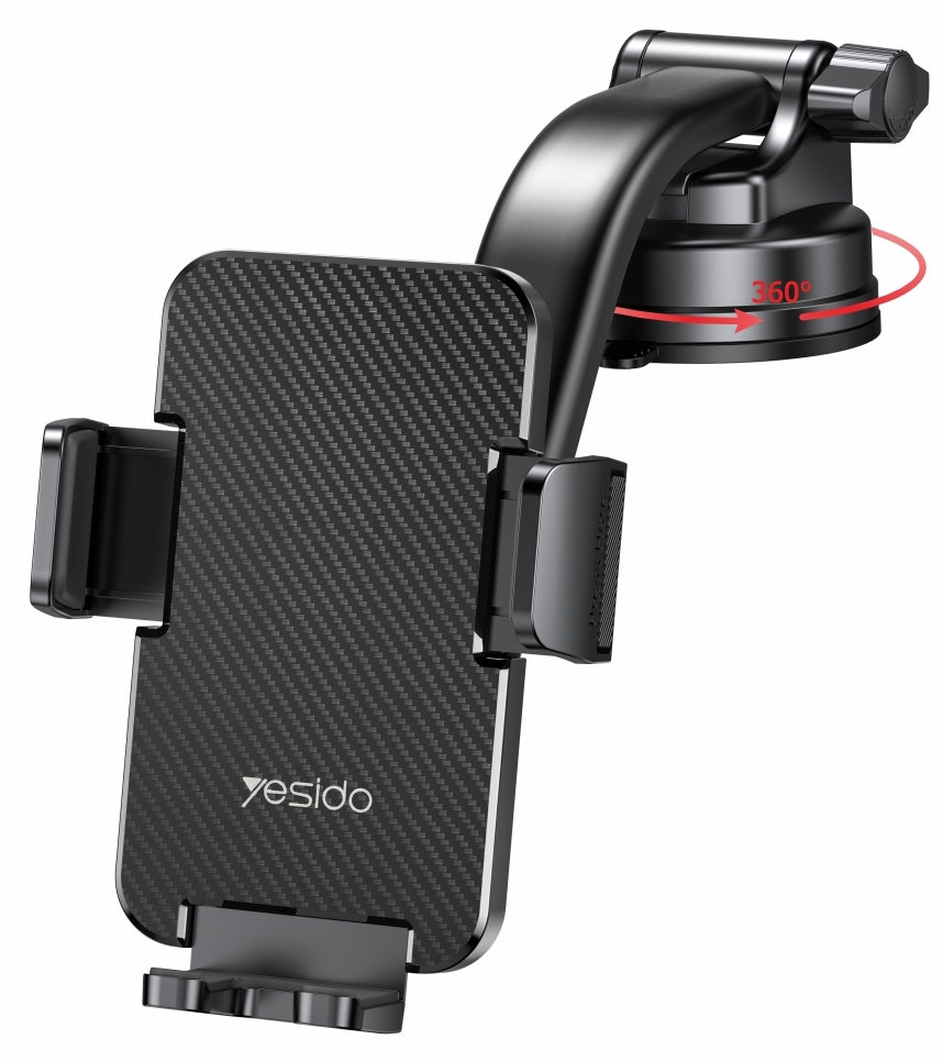 Yesido - Car Holder (C172) - for Windshield and Dashboard, 360 degree rotation - Black