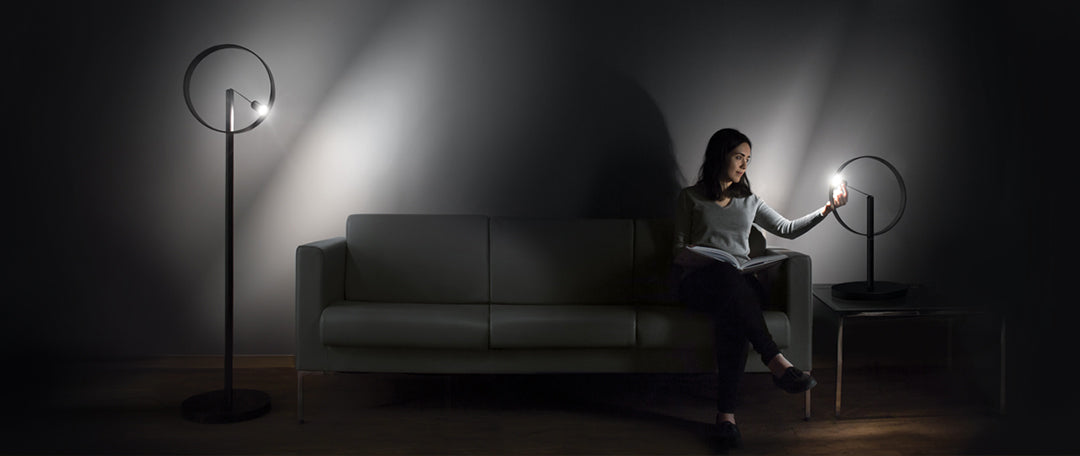 DesignNest Enso Floating Lamp Σφαιρική διακοσμητική λάμπα διαμέτρου 30 εκατοστών με ροοστάτη αφής (Μαύρο)