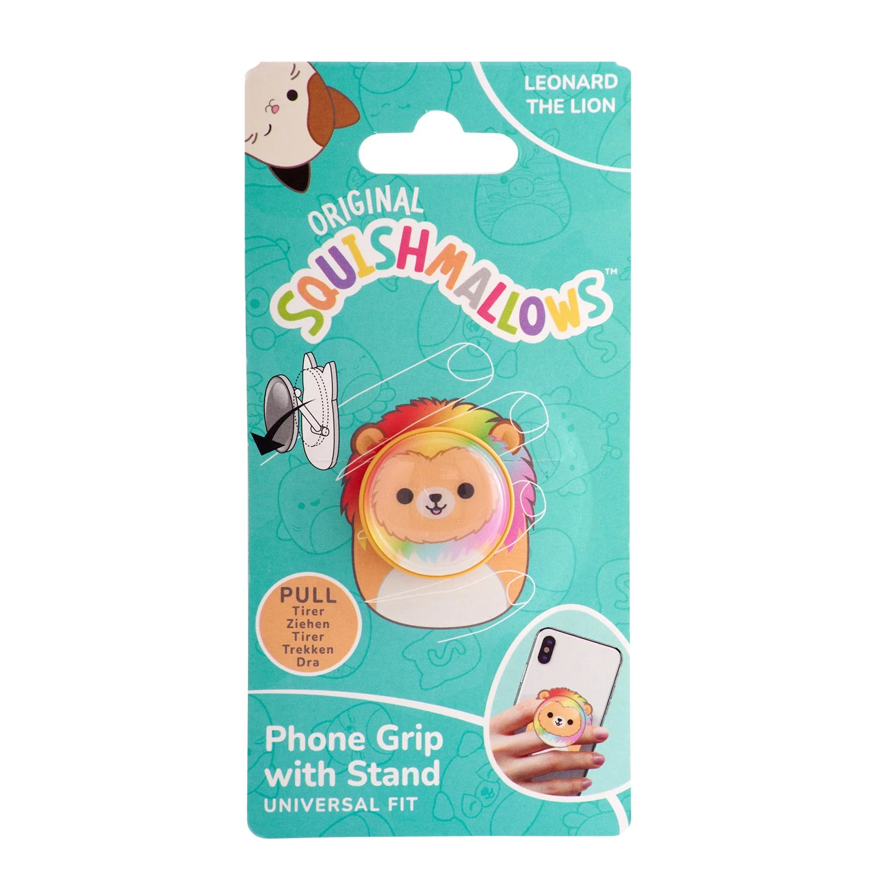 Lazerbuilt Squishmallows Leonard the Lion – Universal Phone Grip & Βάση Στήριξης