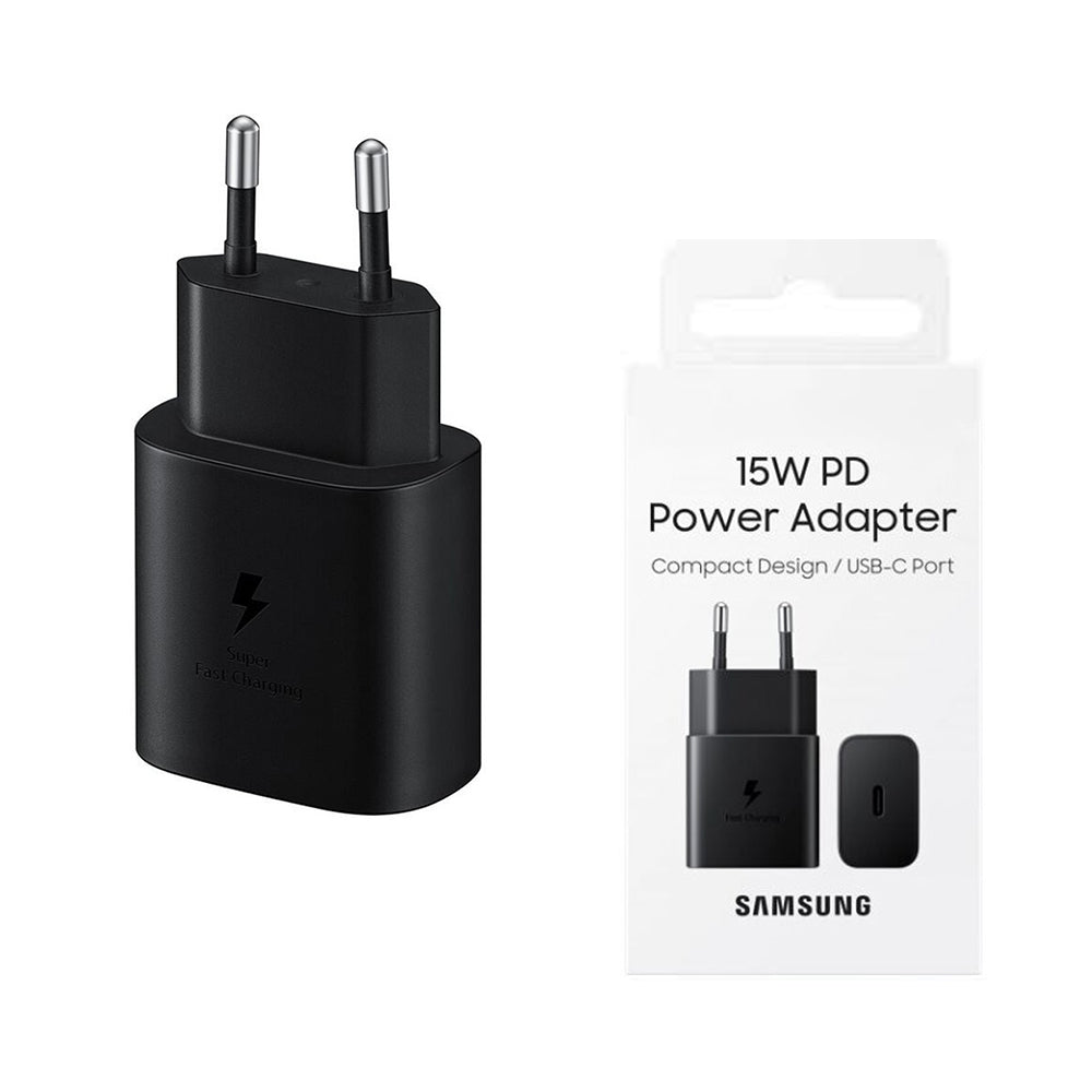 Samsung - Original Wall Charger (EP-T1510NBEGEU) - Type-C Fast Charging 15W - Black (Blister Packing)