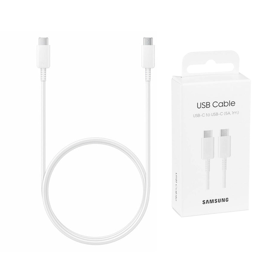 Samsung - Original Data Cable (EP-DN975BWEGWW) - USB-C to Type-C Super Fast Charging 5A, 1m - White (Blister Packing)
