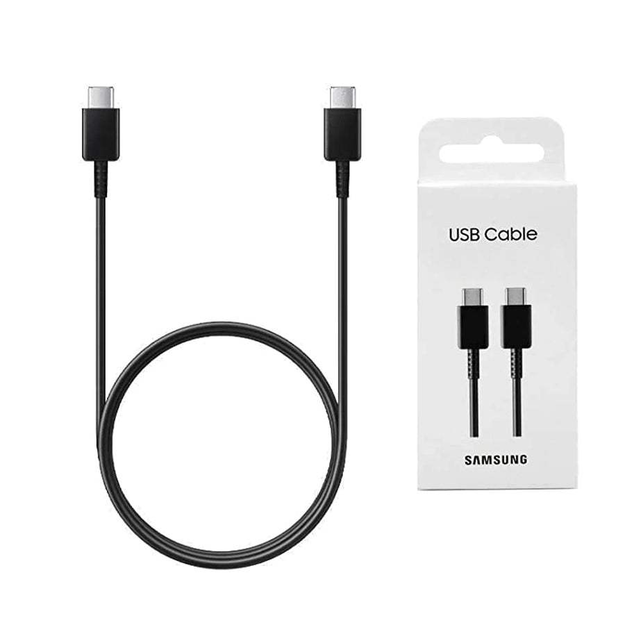 Samsung - Original Data Cable (EP-DA705BBEGWW) - USB-C to Type-C Fast Charging 3A, 1m - Black (Blister Packing)