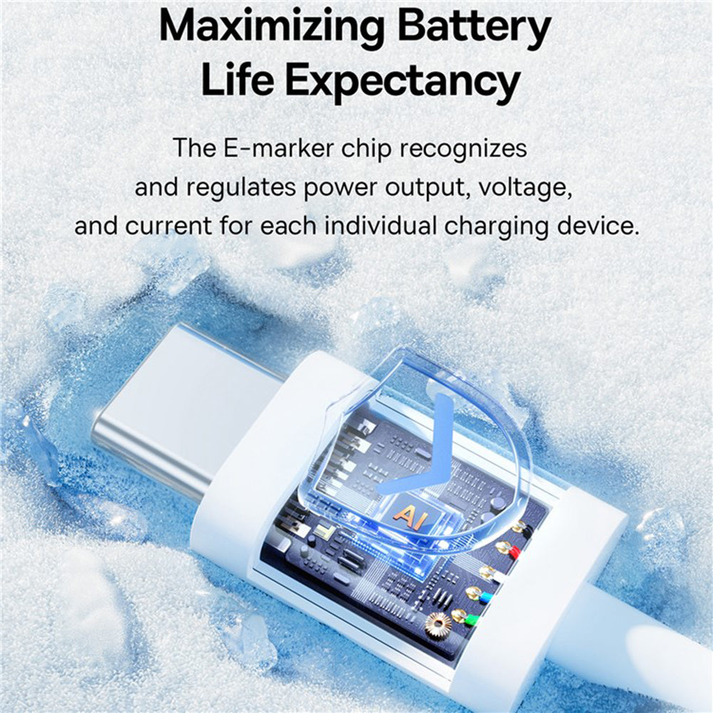 Baseus Superior 2 USB 2.0 Cable USB-C male - USB-C 100W PD Λευκό 1m