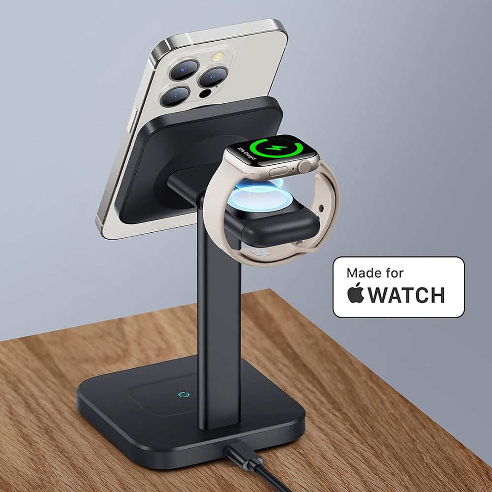 ESR - Charging Station 3in1 HaloLock - for iPhone MagSafe, AirPods Pro and Apple Watch, with Detachable Watch Charger - Black