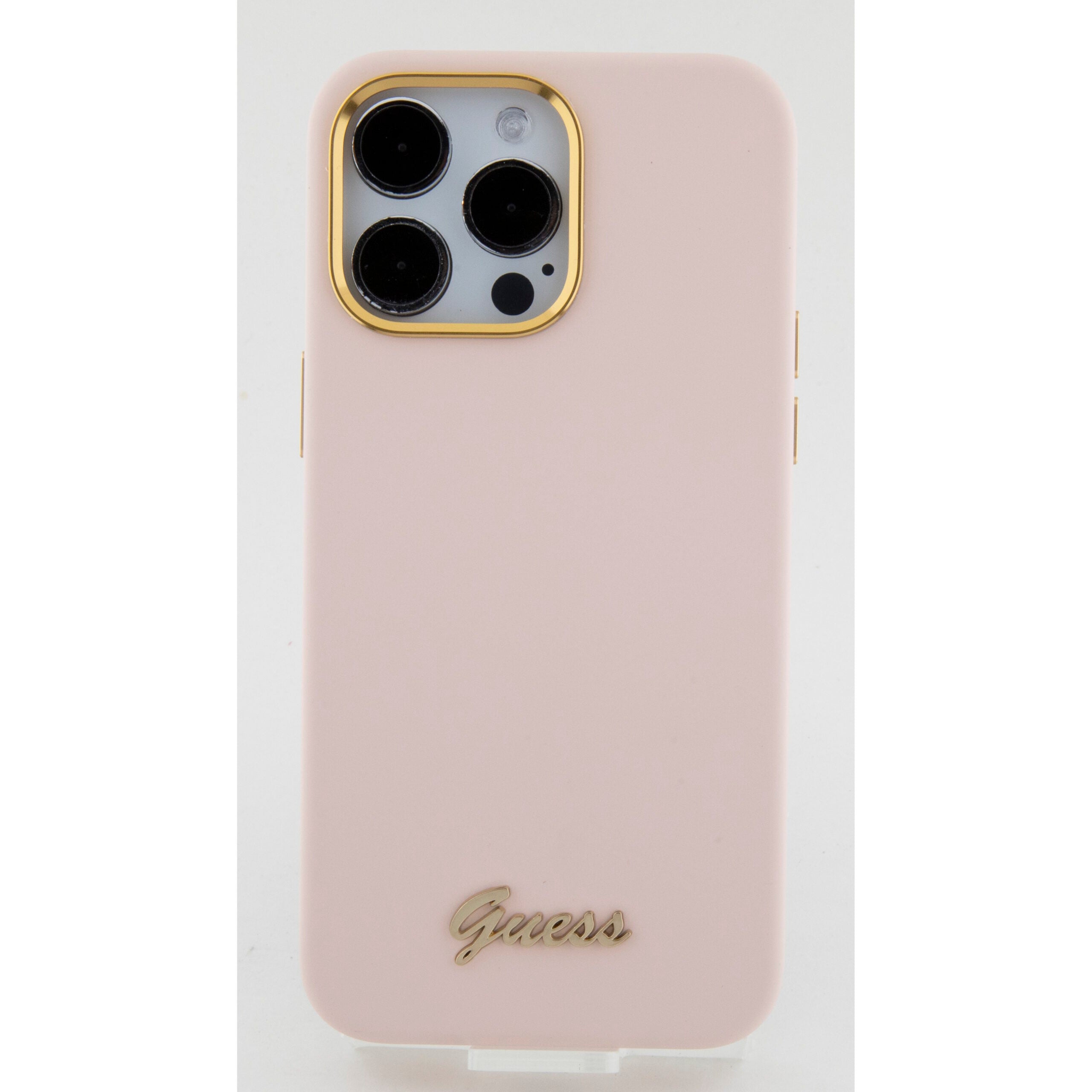 Guess “Vintage Script Gold Logo Collection” Σκληρή Θήκη προστασίας από σιλικόνη – Apple iPhone 15 Pro Max (Ροζ  – GUHCP15XSMBSLP)