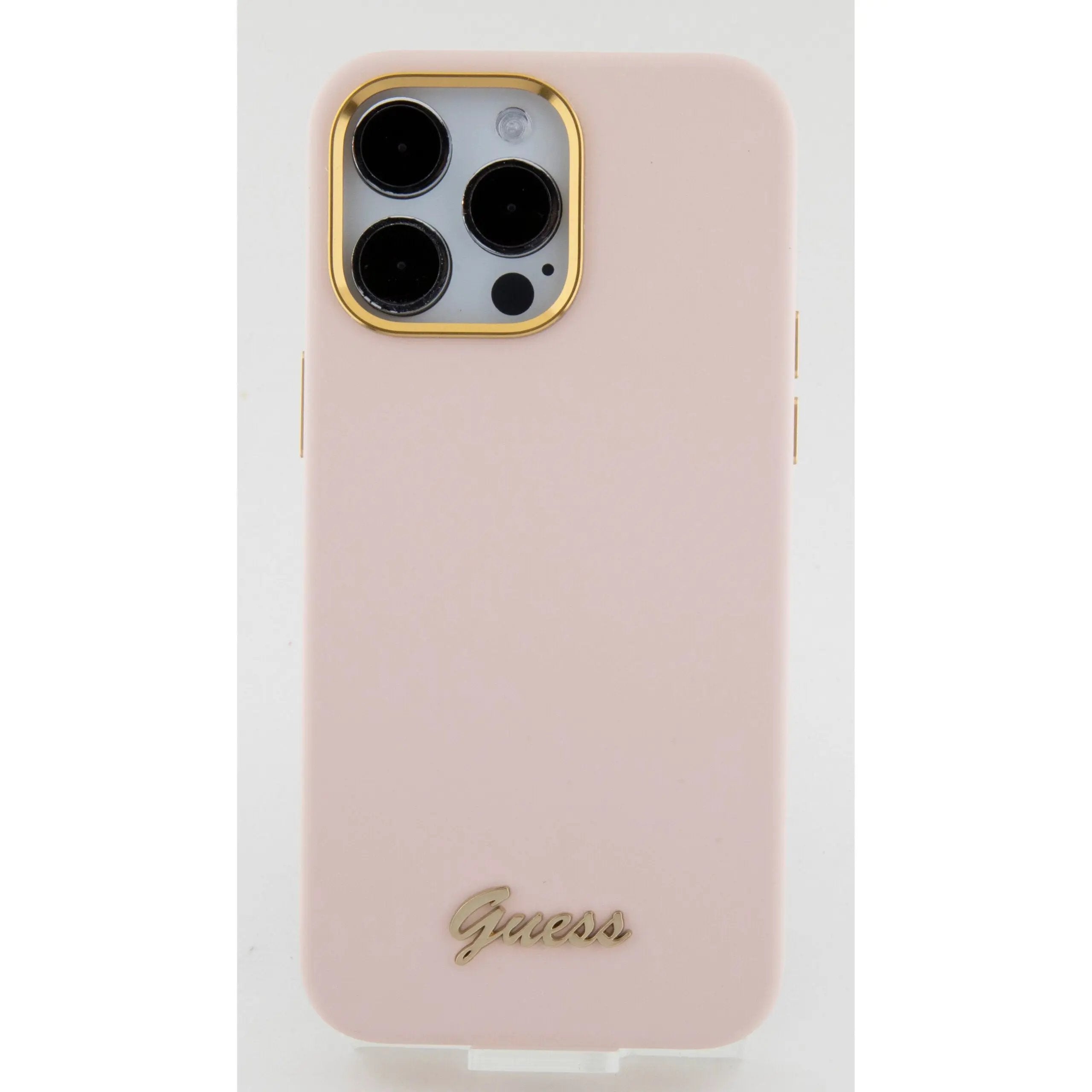 Guess “Vintage Script Gold Logo Collection” Σκληρή Θήκη προστασίας από σιλικόνη – Apple iPhone 15 Pro (Ροζ  – GUHCP15LSMBSLP) – PhoneBazaar