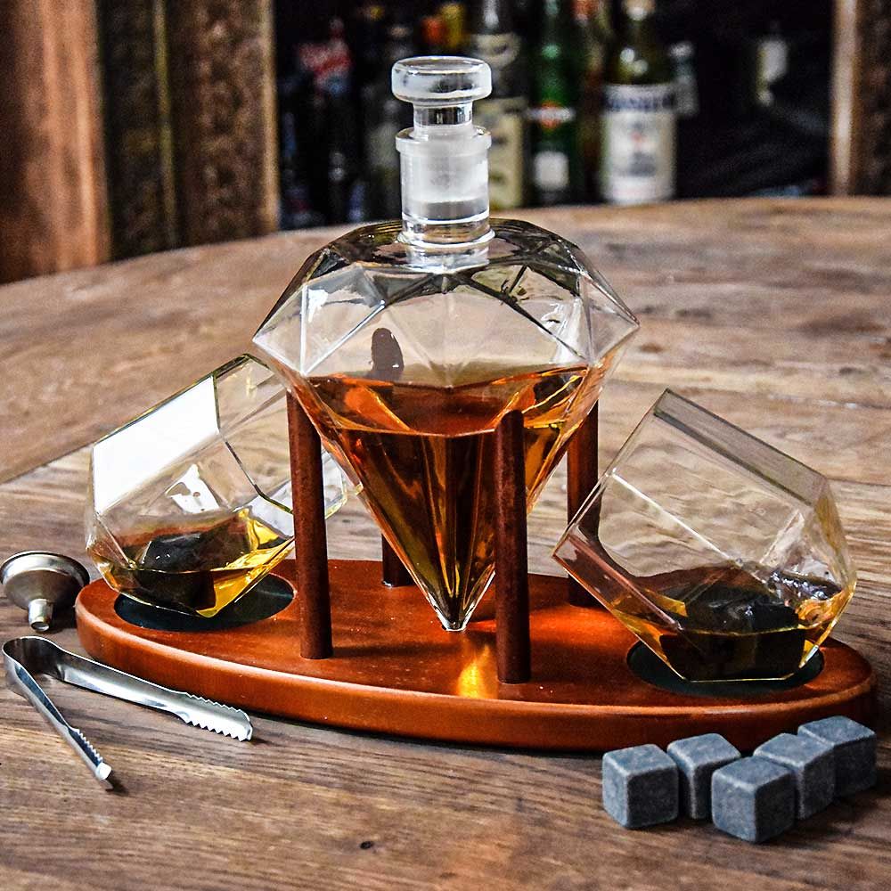 Deluxe Diamond Decanter Set - Σετ Κρυστάλλινης Καράφας Deluxe Diamond