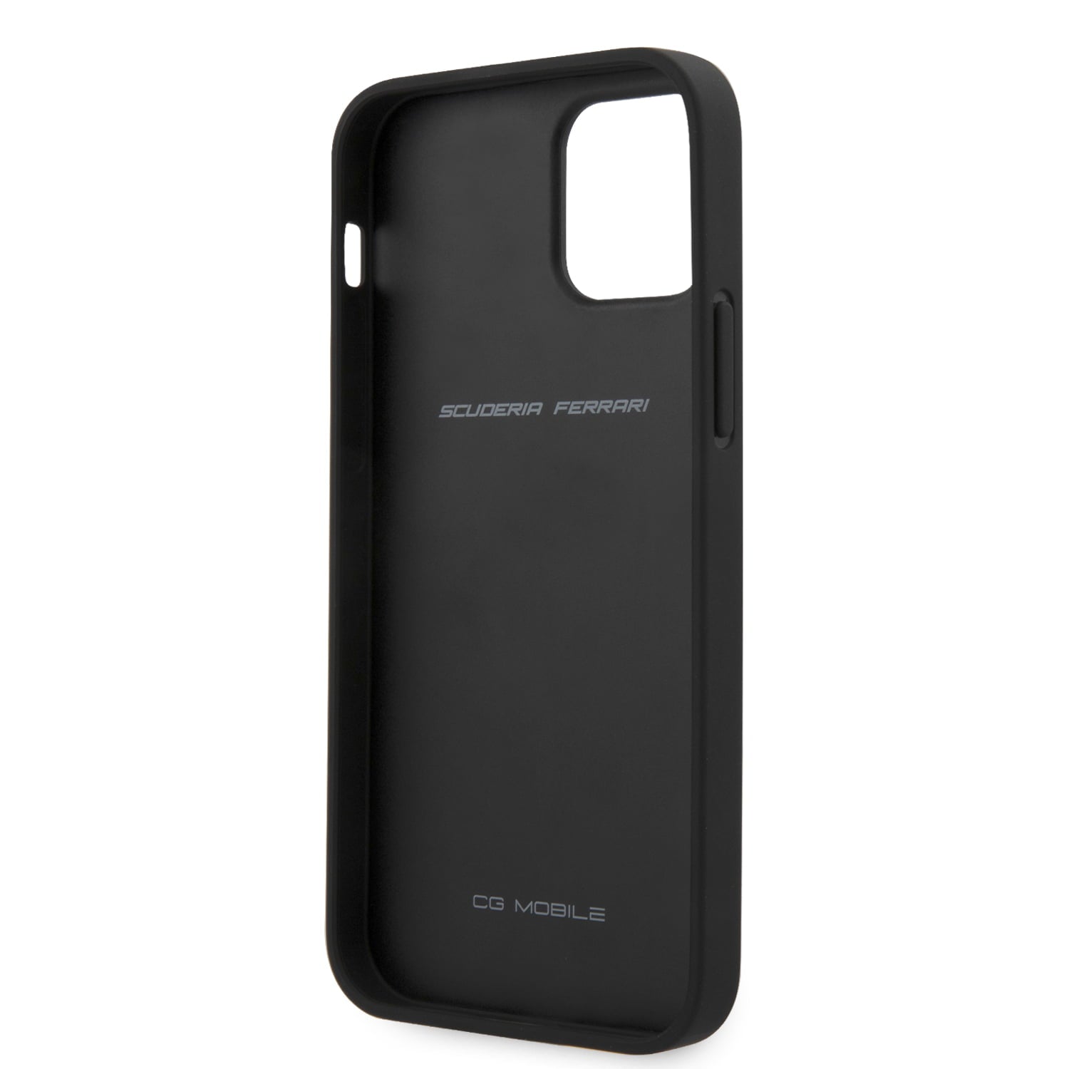 Ferrari "Off Track" Hard Leather Case with Embossed Stripes Θήκη προστασίας από γνήσιο δέρμα – iPhone 12 Pro Max (Μαύρη/Leather/3D Logo)