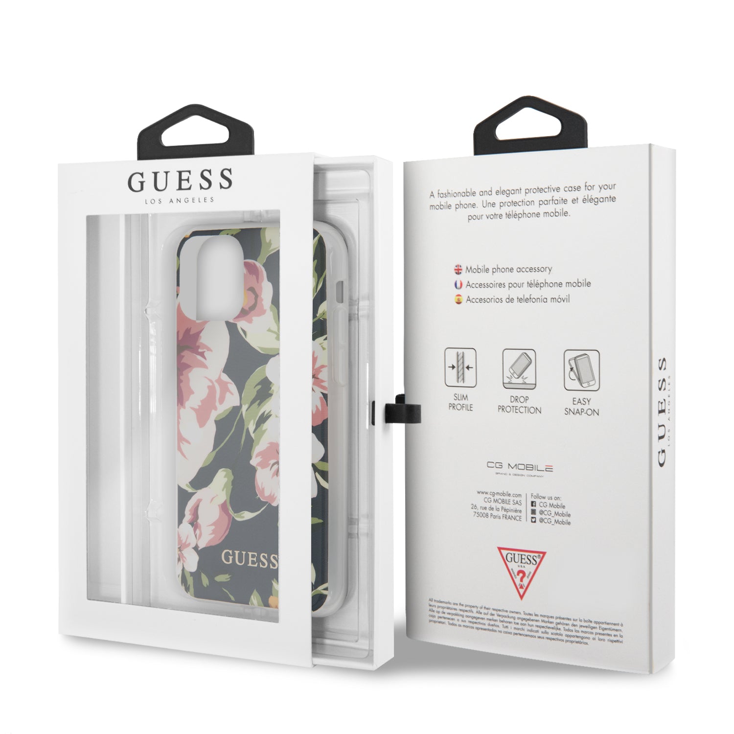 Guess "Flower Collection" Θήκη προστασίας από σιλικόνη – iPhone 11 Pro Max (Navy/Floral)