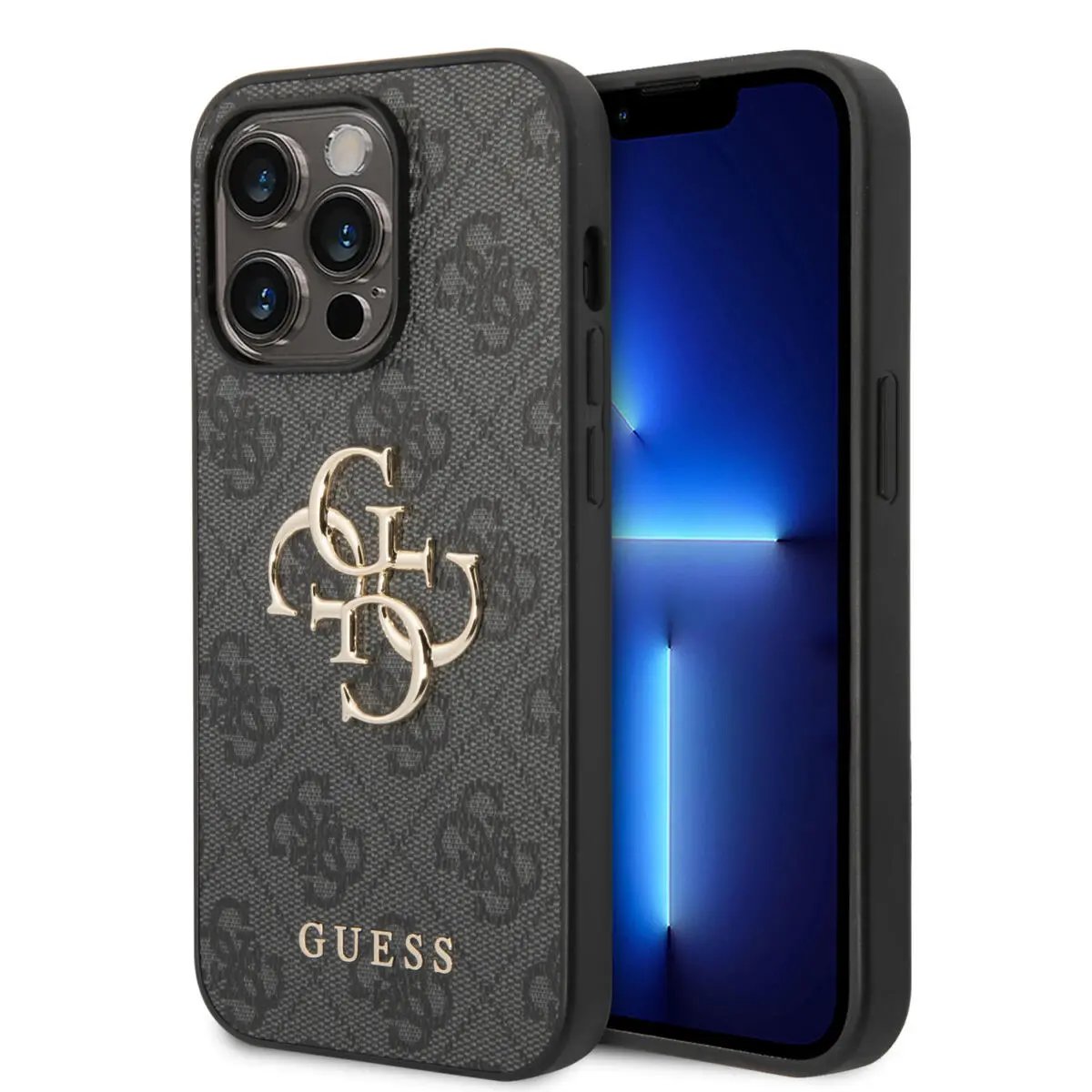 Guess "4g Logo Collection" Hard Case Pu Leather Θήκη Προστασίας Απο Δερματινη – Iphone 14 Pro (γκρι) – PhoneBazaar