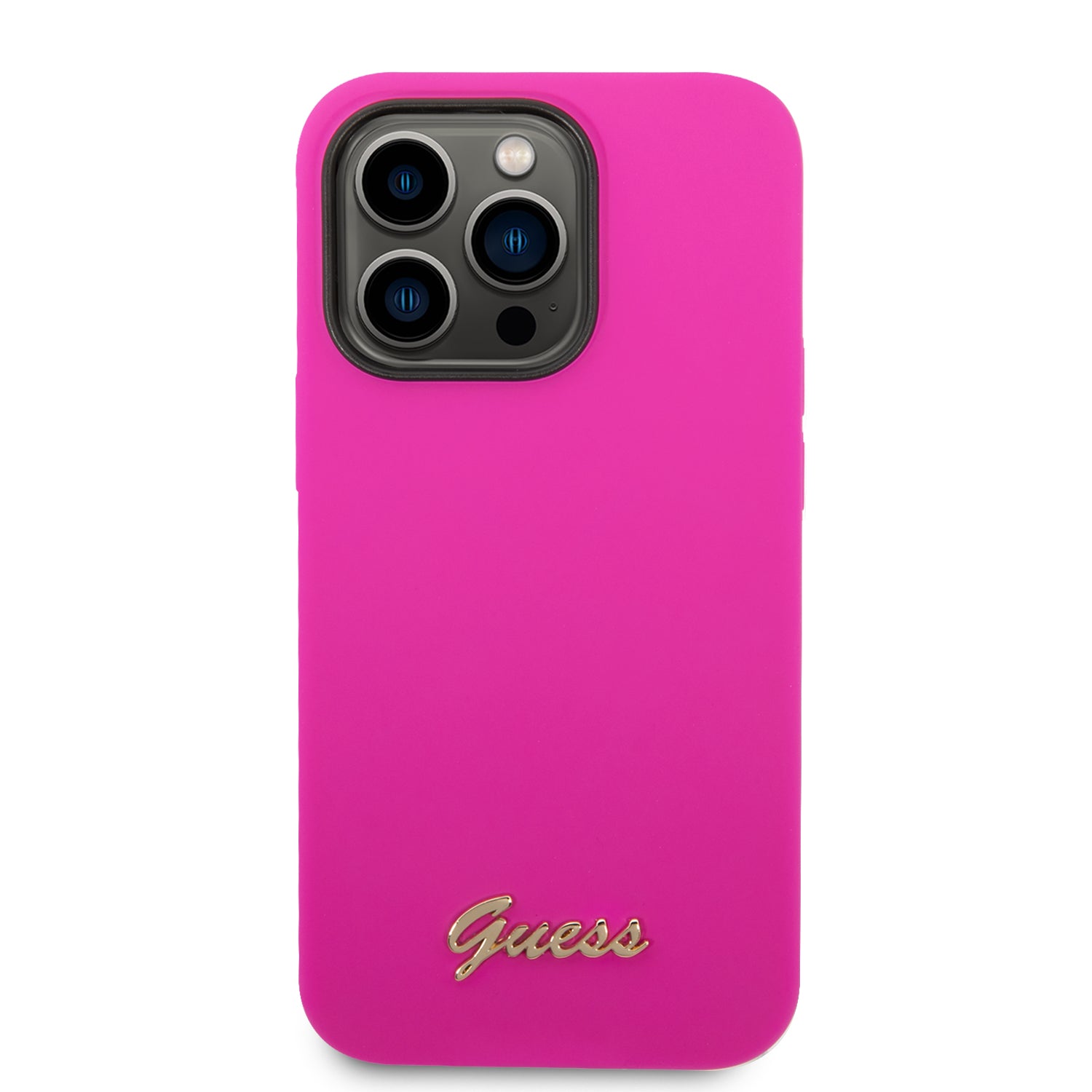 Guess “Vintage Script Gold Logo Collection” Σκληρή Θήκη προστασίας από σιλικόνη – Apple iPhone 14 Pro (Φουξια)