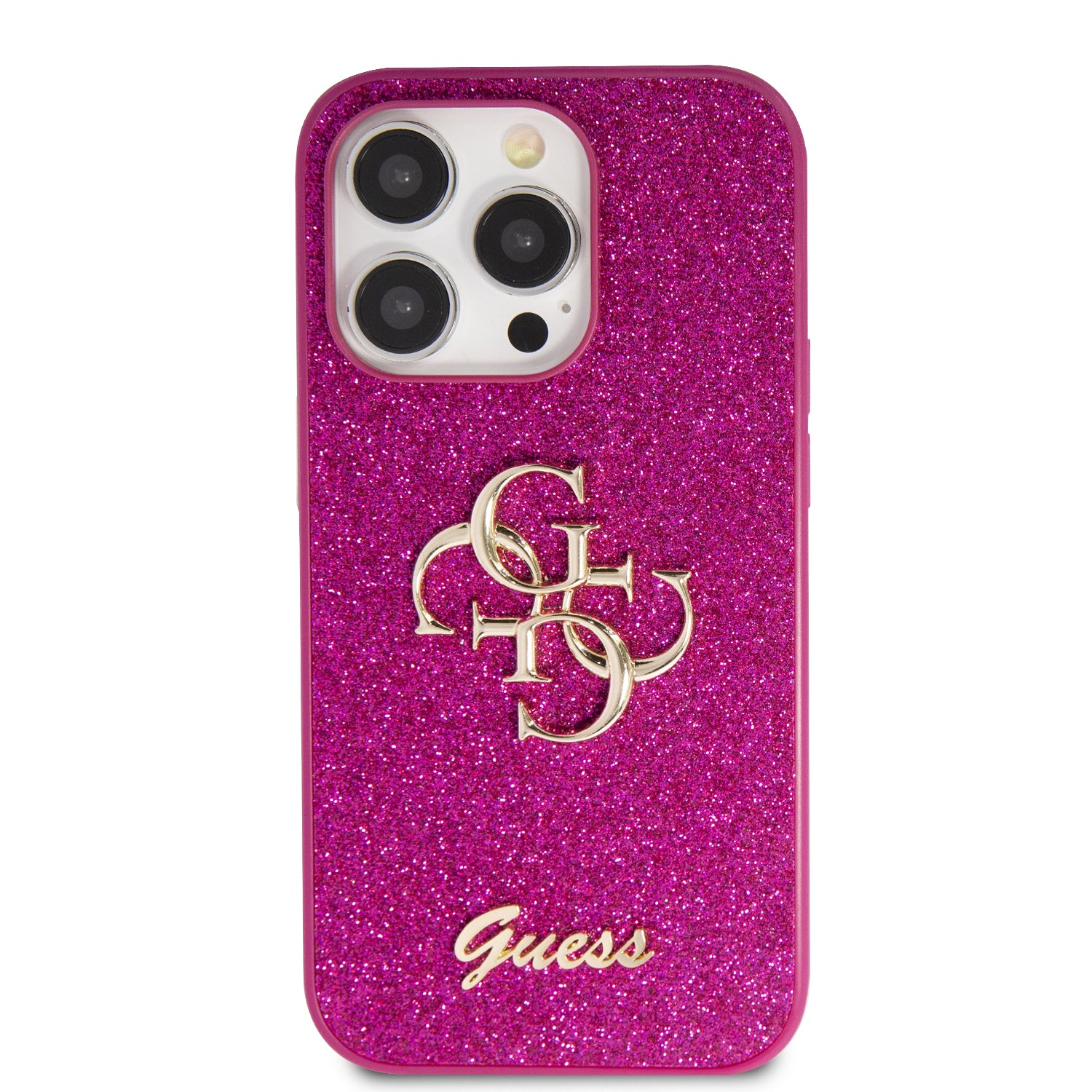 Guess Fixed Glitter 4G Logo Case Θήκη προστασίας από σιλικόνη – iPhone 15 Pro Max (Purple – GUHCP15XHG4SGU)