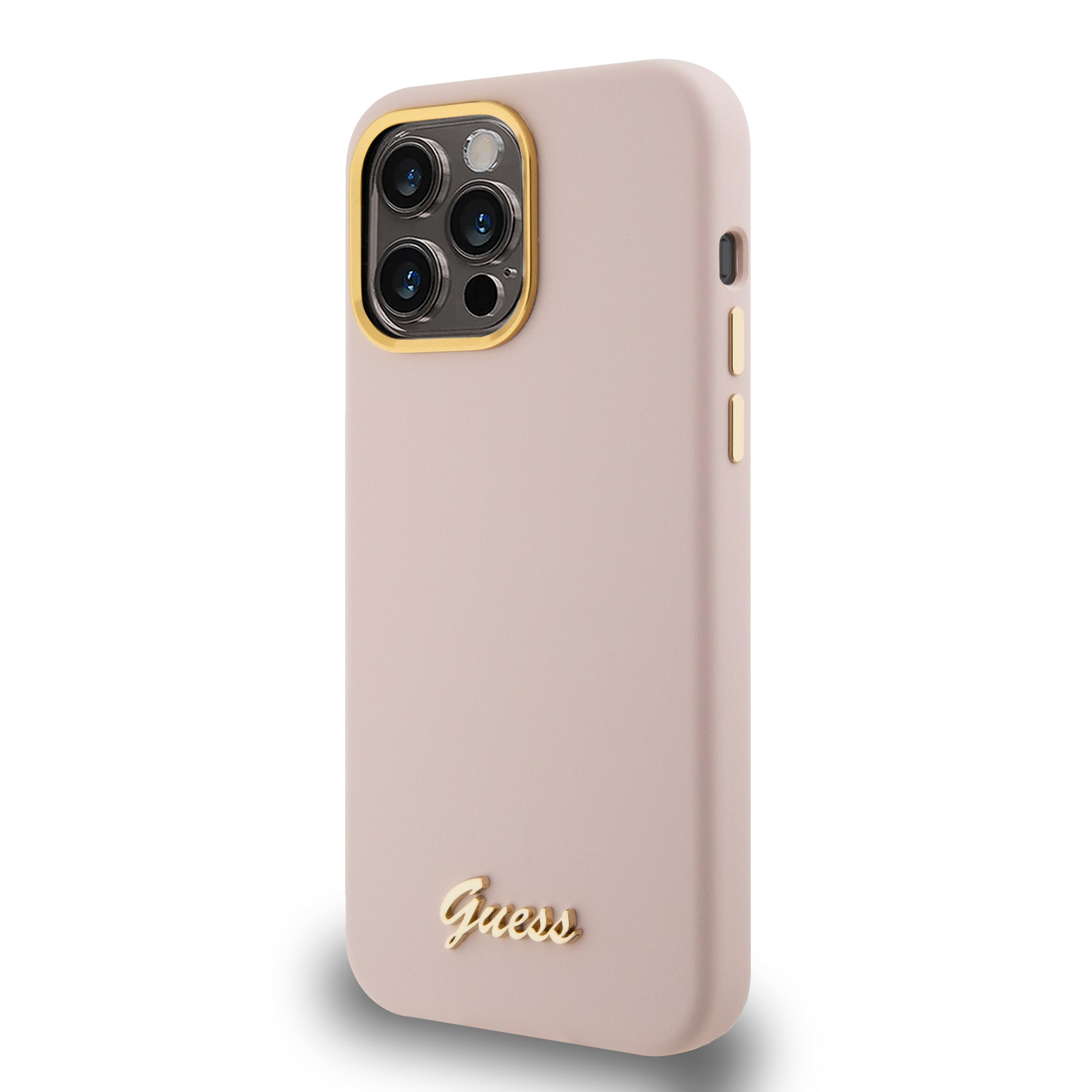 Guess “Vintage Script Gold Logo Collection” Σκληρή Θήκη προστασίας από σιλικόνη – Apple iPhone 15 Pro Max (Ροζ  – GUHCP15XSMBSLP)