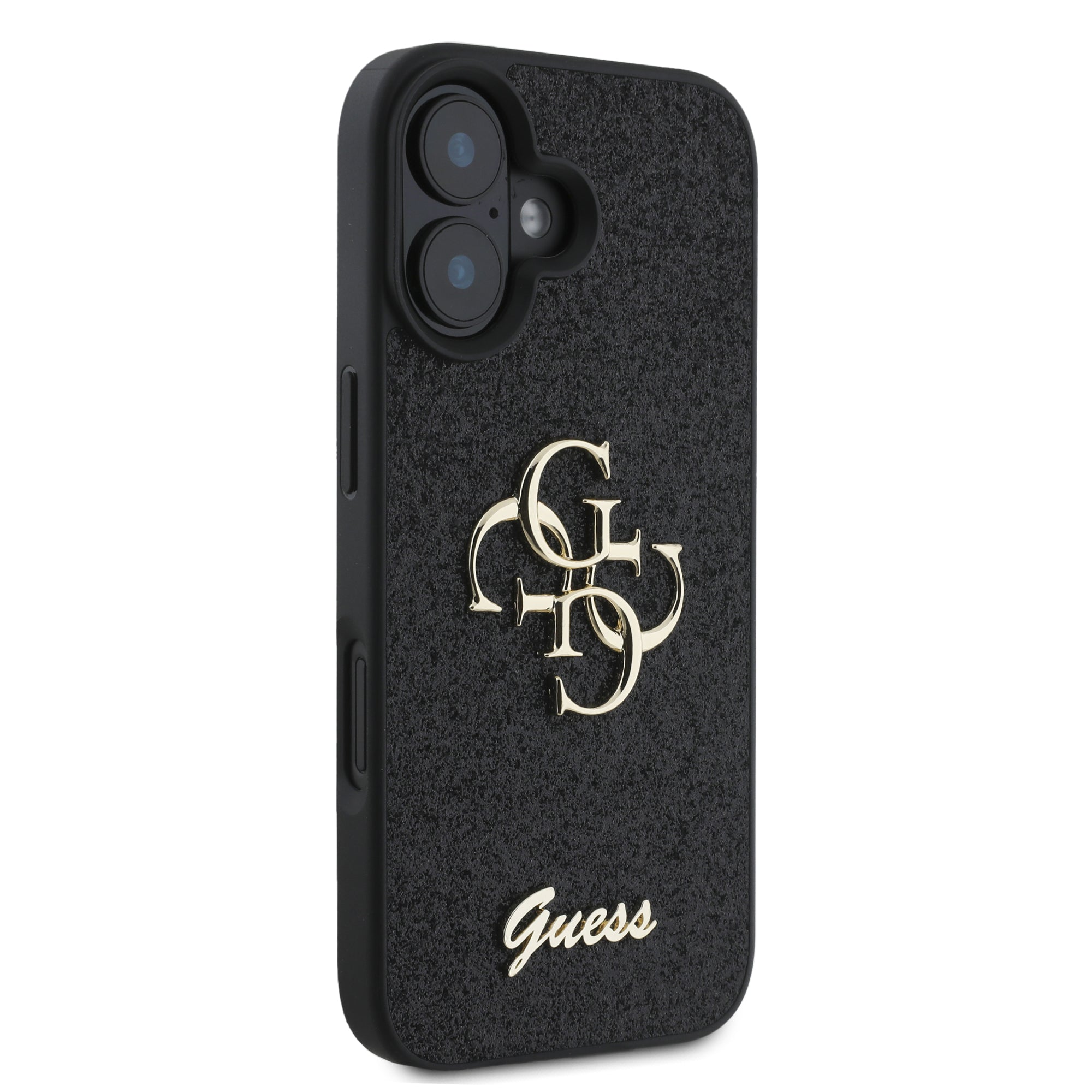 Guess Fixed Glitter Big 4G Logo Case Θήκη προστασίας από σιλικόνη – iPhone 16 (Μαύρο – GUHCP16SHG4SGK)