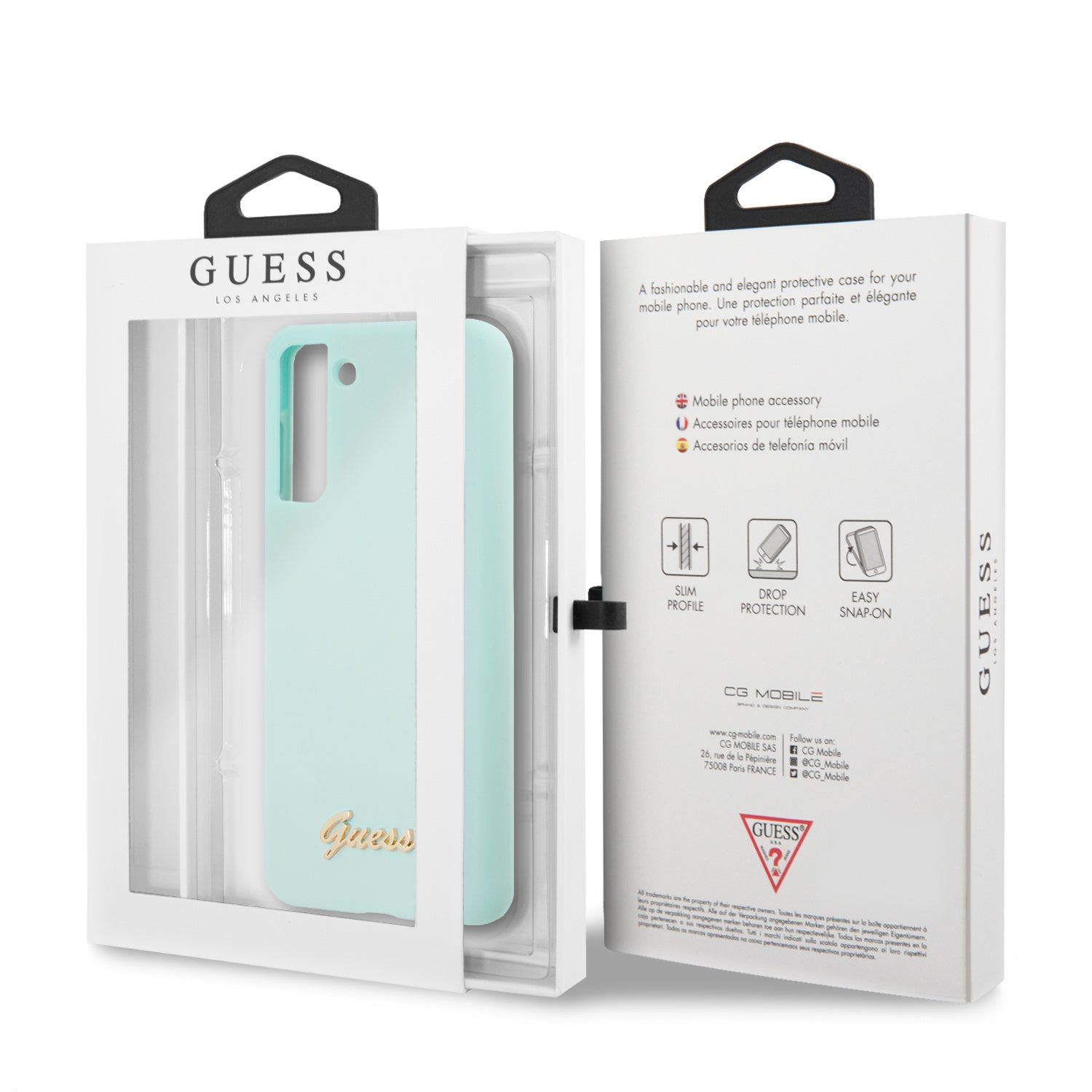Guess "Vintage Script Logo Collection" Σκληρή Θήκη προστασίας από σιλικόνη – Samsung Galaxy S21 Plus (Μέντα)