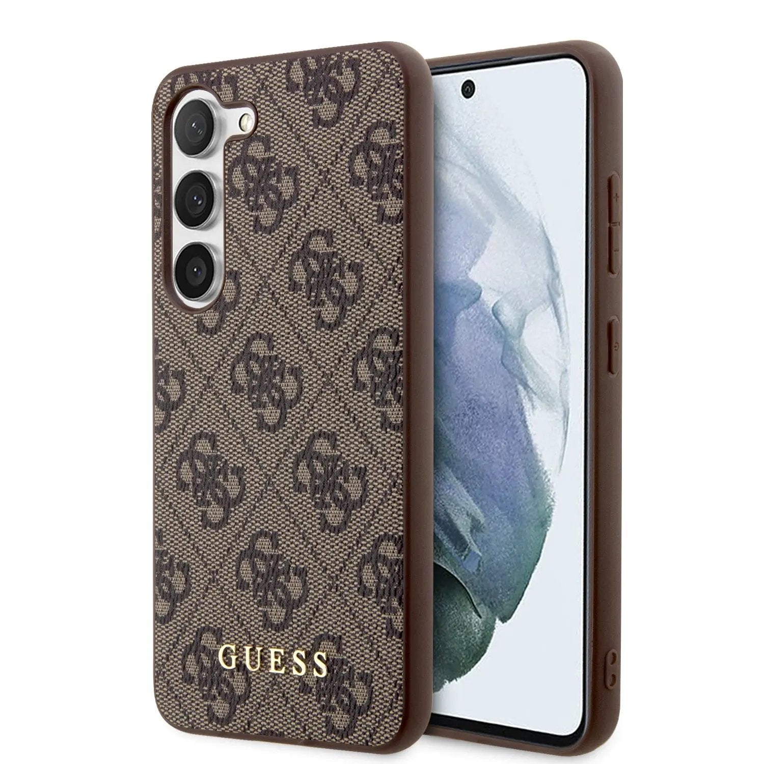 Guess “4G  Metal Gold Logo Collection” Θηκη Προστασιας "Saffiano" – Samsung Galaxy S23 S911 (Καφέ) – PhoneBazaar
