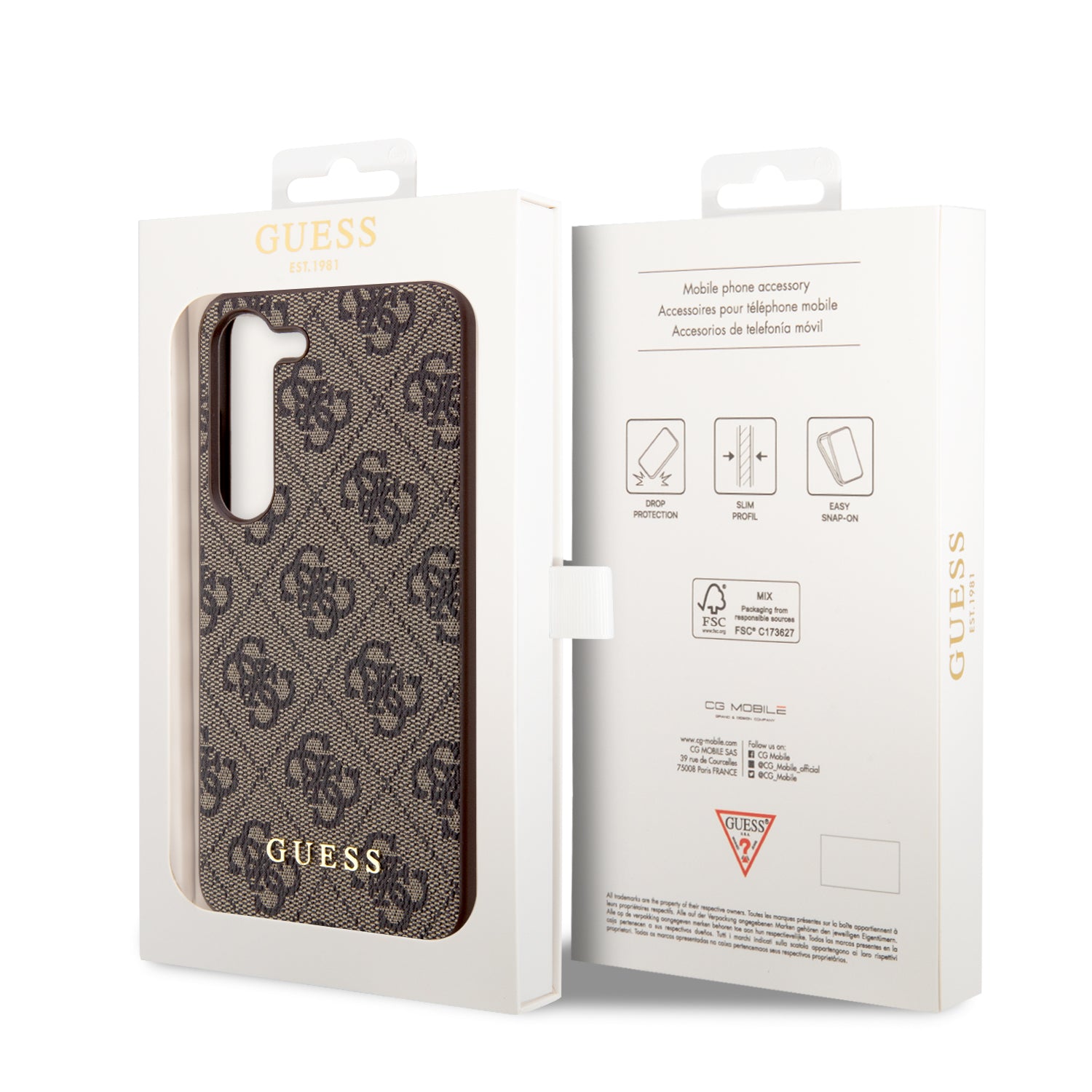 Guess “4G  Metal Gold Logo Collection” Θηκη Προστασιας "Saffiano" – Samsung Galaxy S23 S911 (Καφέ)