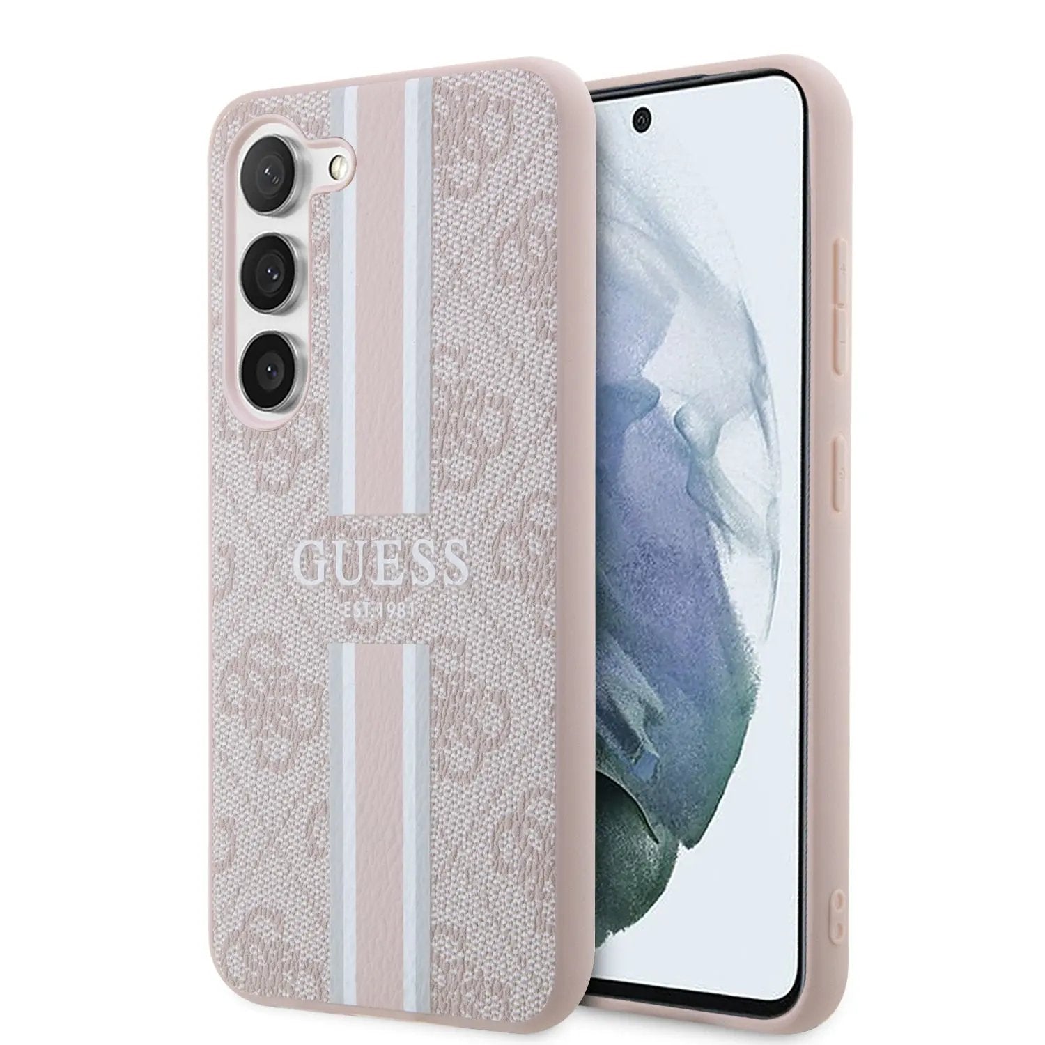 Guess "4G Logo Collection" Samsung Galaxy S23- S911 Printed Stripe για Θηκη Προστασίας απο δερματίνη (Ροζ) – PhoneBazaar