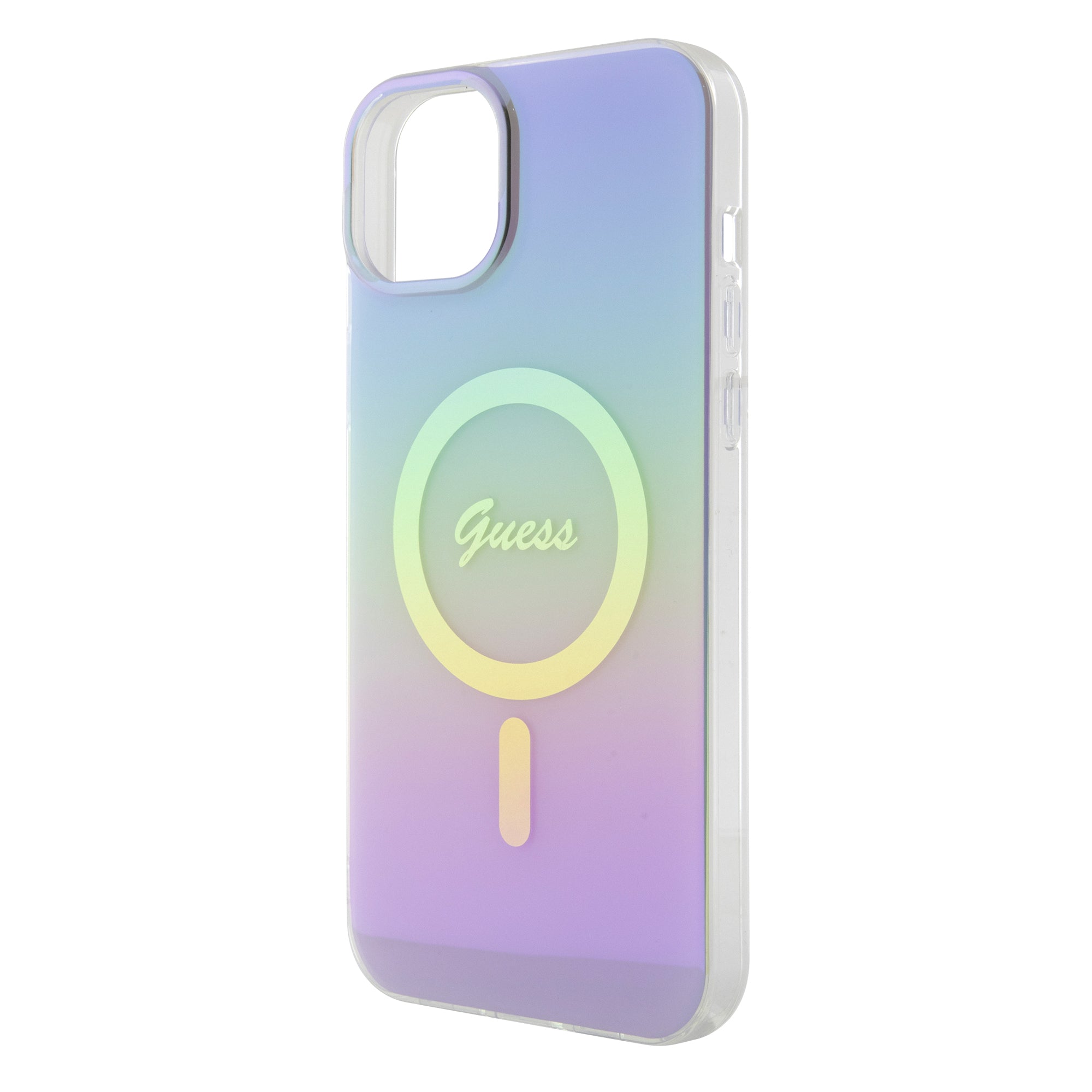 Guess Iridescent Magsafe Case Πολύχρωμη θήκη προστασίας από σκληρό πλαστικό – iPhone 15 (Rainbow Purple – GUHMP15SHITSU)