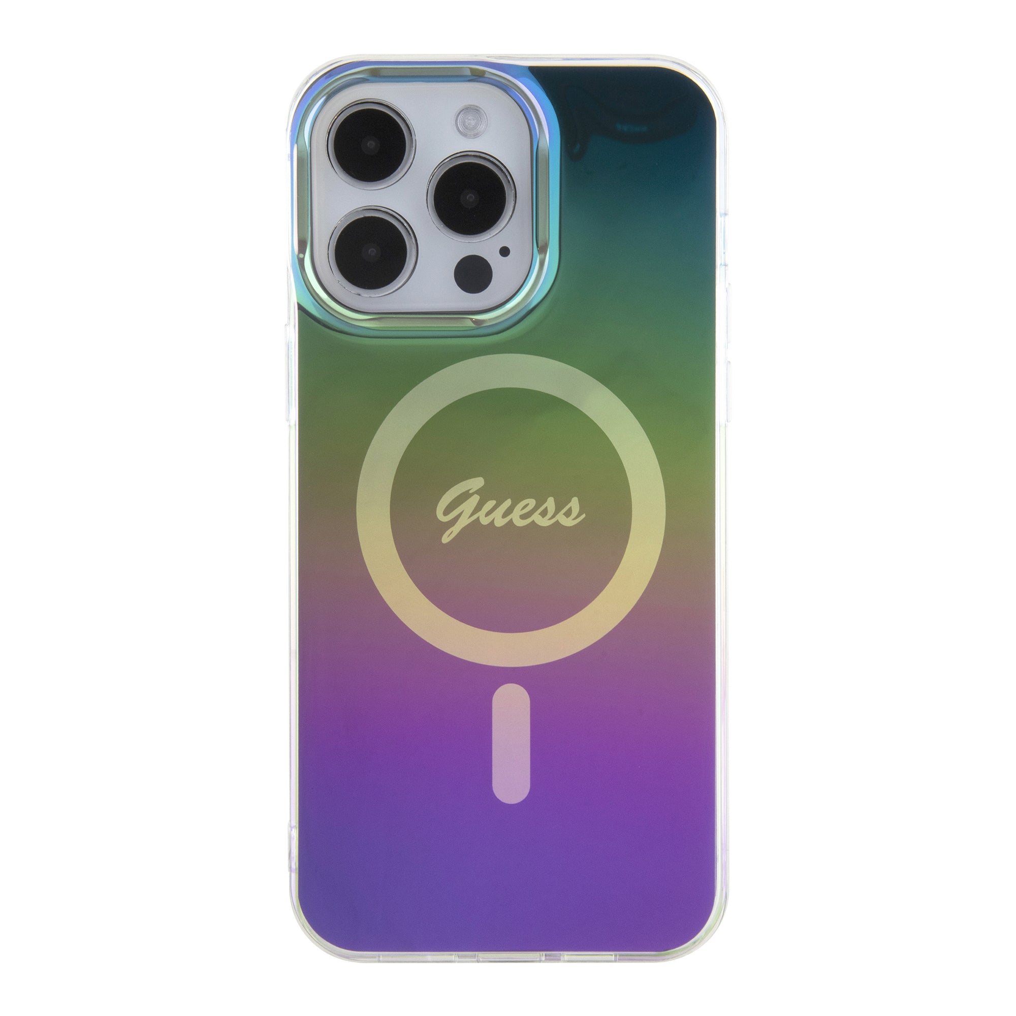 Guess Iridescent Magsafe Case Πολύχρωμη θήκη προστασίας από σκληρό πλαστικό – iPhone 15 Pro Max (Rainbow Black – GUHMP15XHITSK)