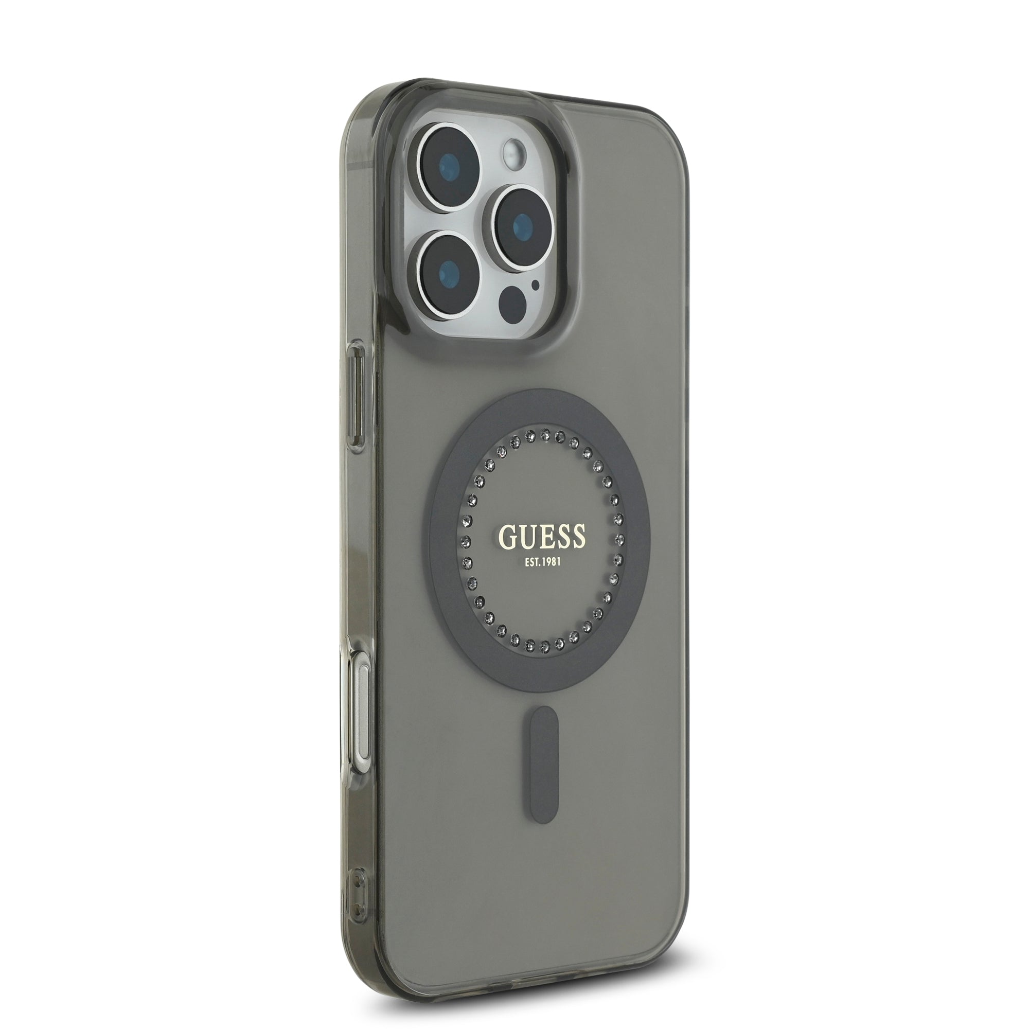 Guess Magsafe “Rhinestones” Hard Case Θήκη προστασίας από σκληρό πλαστικό – iPhone 16 Pro (Μαύρο – GUHMP16LPFTDTEK)
