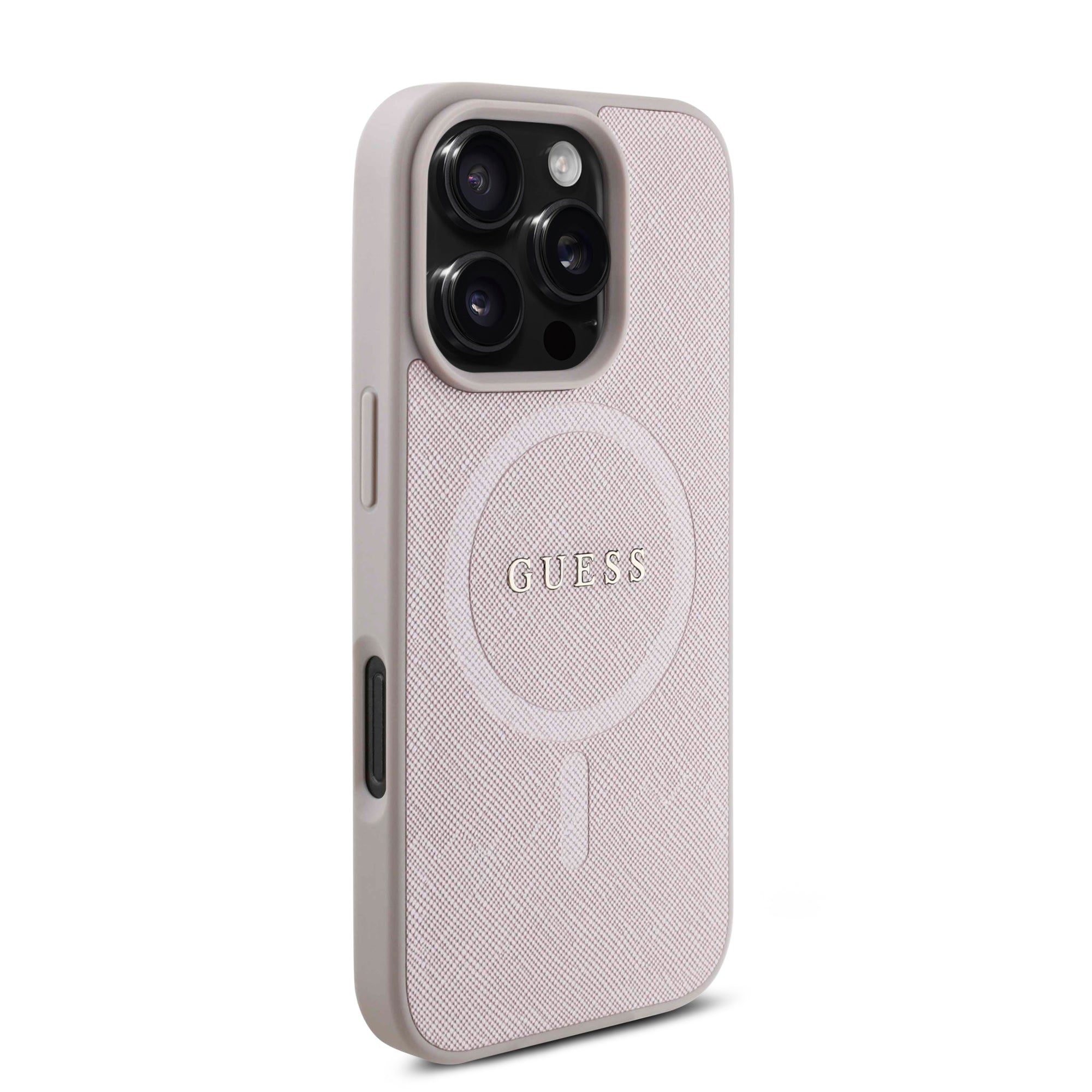 Guess Magsafe “Saffiano Collection" Hard Case Θήκη προστασίας από δερματίνη – iPhone 16 Pro (Ροζ – GUHMP16LPSAHMCP)