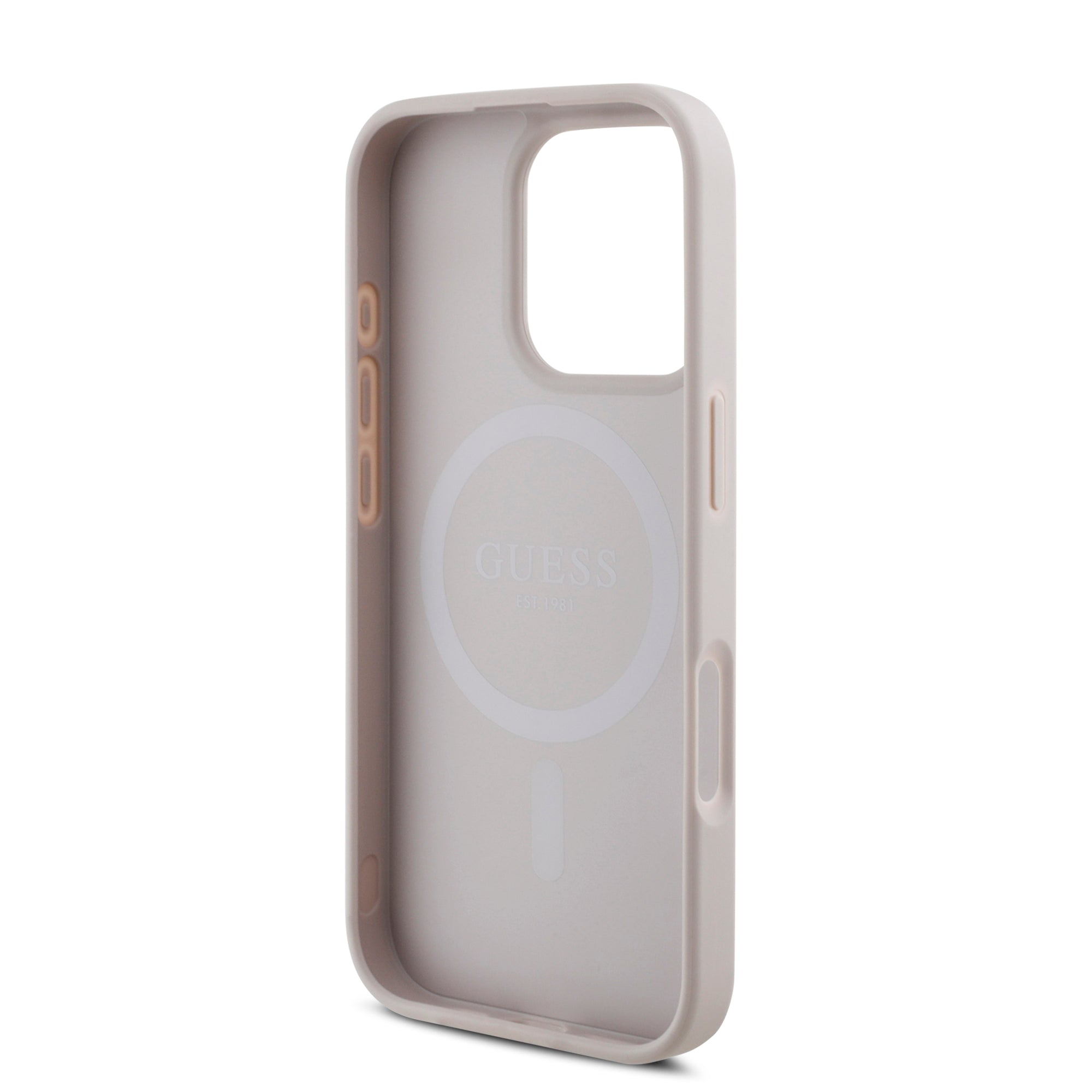 Guess Magsafe “Saffiano Collection" Hard Case Θήκη προστασίας από δερματίνη – iPhone 16 Pro (Ροζ – GUHMP16LPSAHMCP)
