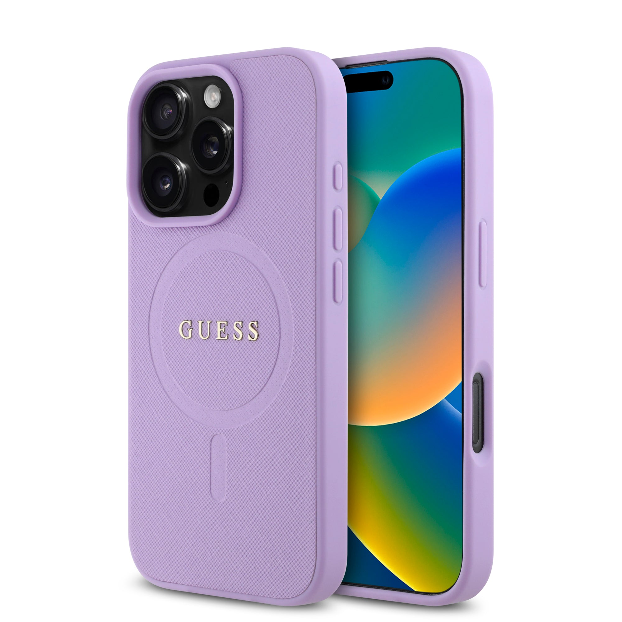 Guess Magsafe “Saffiano Collection" Hard Case Θήκη προστασίας από δερματίνη – iPhone 16 Pro (Μωβ – GUHMP16LPSAHMCU) – PhoneBazaar