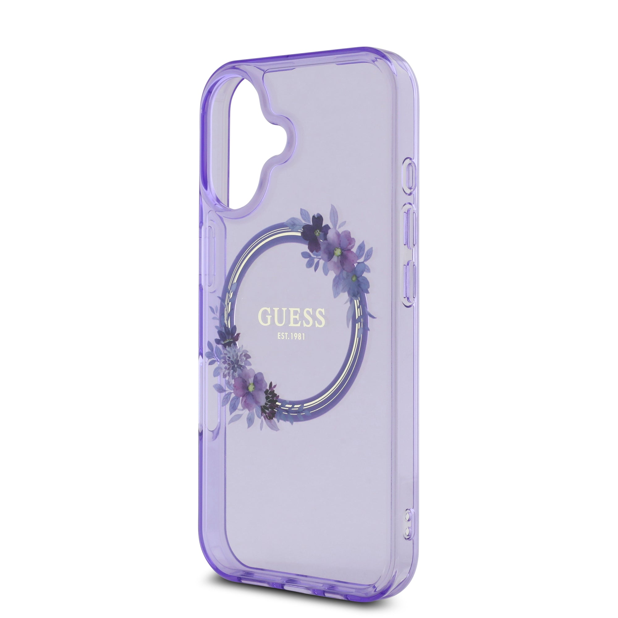 Guess Magsafe “Flower Wreath” Hard Case Θήκη προστασίας από σκληρό πλαστικό – iPhone 16 (Μωβ – GUHMP16SHFWFCU)