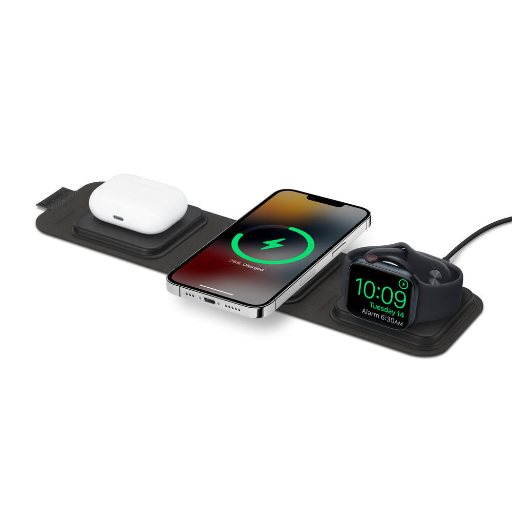 Mophie 2-in-1 Snap+ Travel Charger with Snap Adapter Μαγνητικός πολυφορτιστής ταξιδίου ισχύος 15W σε χρώμα μαύρο/γκρι