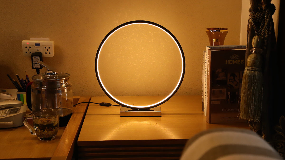 Designnest Round Table Lamp |Heng| Σφαιρική διακοσμητική λάμπα διαμέτρου 35 εκατοστών με ροοστάτη (Μαύρο)