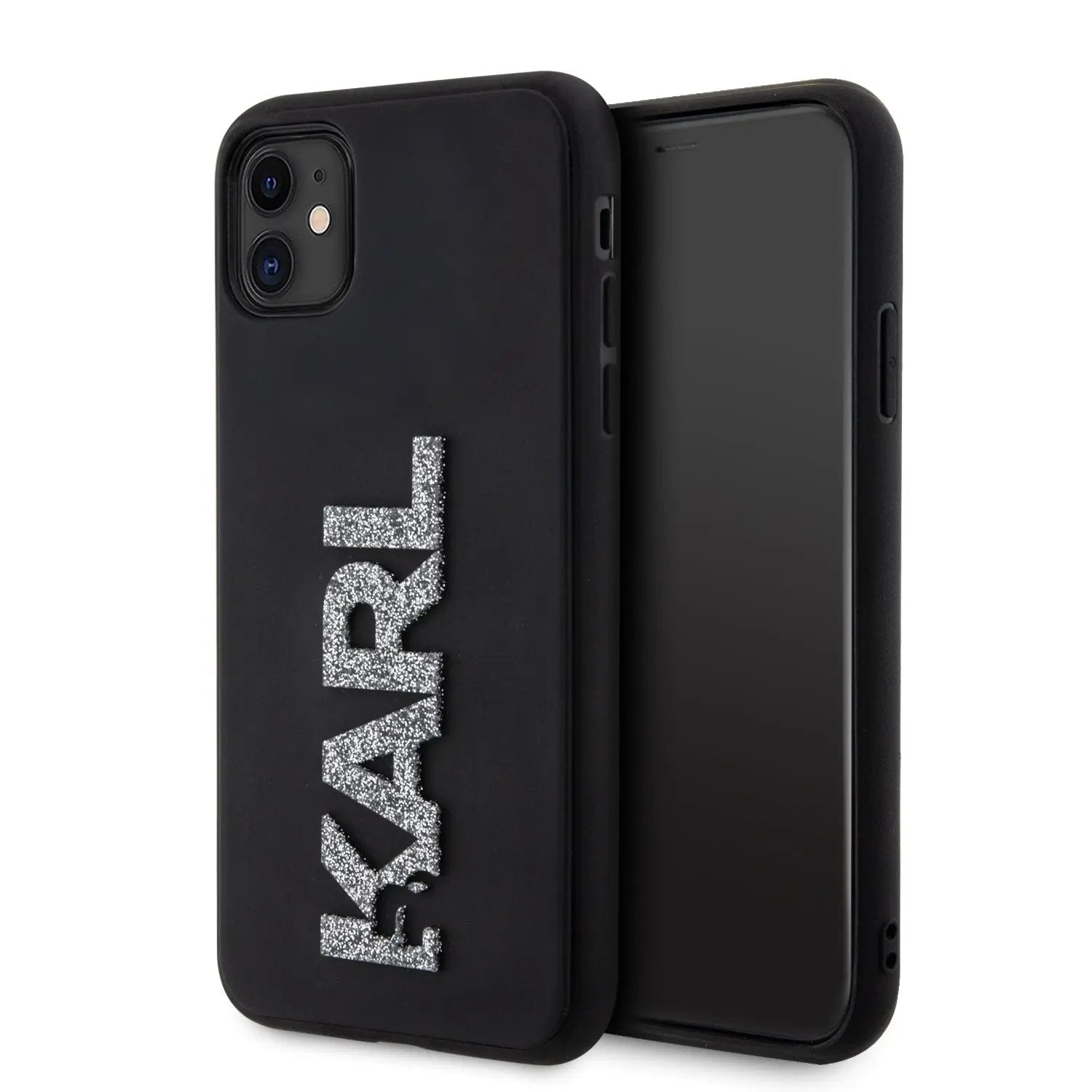 Karl Lagerfeld “karl 3d Logo Glitter Cover” Hard Case Θήκη Προστασίας Απο Σιλικόνη – Iphone 11 (glitter / Black – Klhcn613dmbkck) – PhoneBazaar