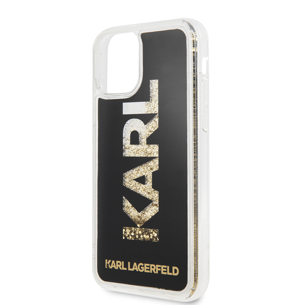 Karl Lagerfeld "Karl Logo Glitter Cover" Hard Case Θήκη προστασίας από σιλικόνη – iPhone 11 (Clear Glitter / Black / Gold)