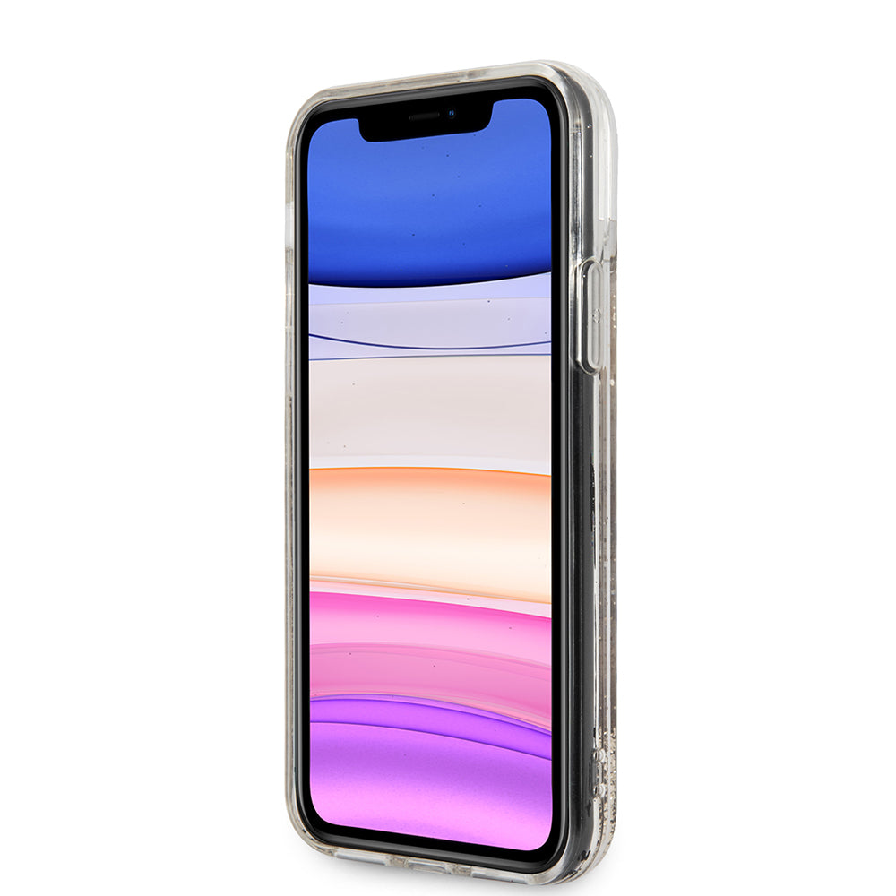 Karl Lagerfeld Liquid Glitter Case 2 Heads Θήκη προστασίας – iPhone 11 (Black/Glitter – Gold KLHCN61KCGLGO)