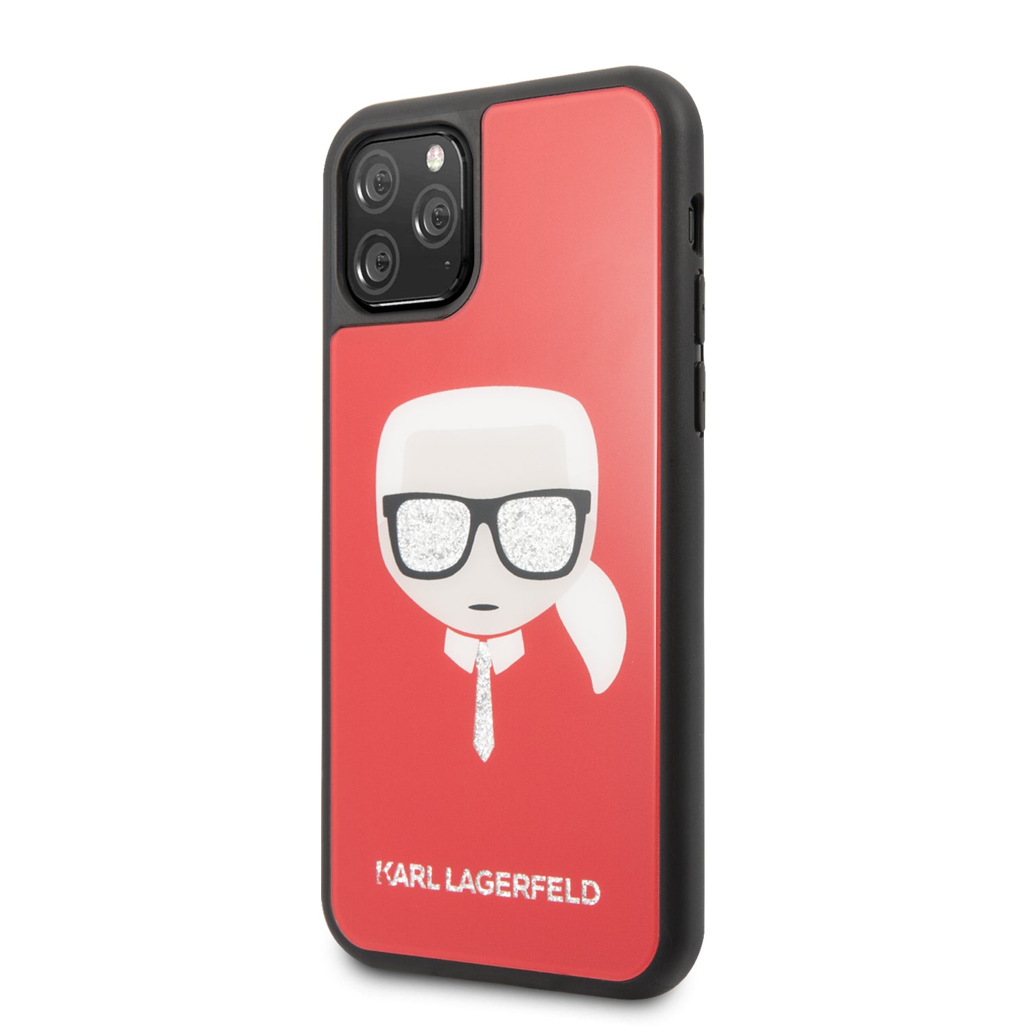Karl Lagerfeld "Glitter Head" Double Layer Hard Case Θήκη προστασίας –  iPhone 11 Pro Max (Red – KLHCN65DLHRE)