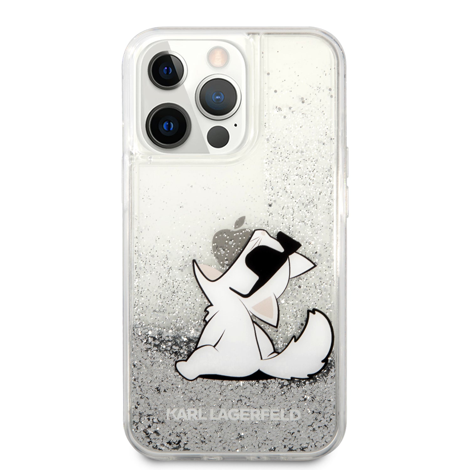 Karl Lagerfeld "Choupette Fun" Hard Case Θήκη προστασίας από σιλικόνη – iPhone 13 Pro Max (Clear/Glitter Silver)