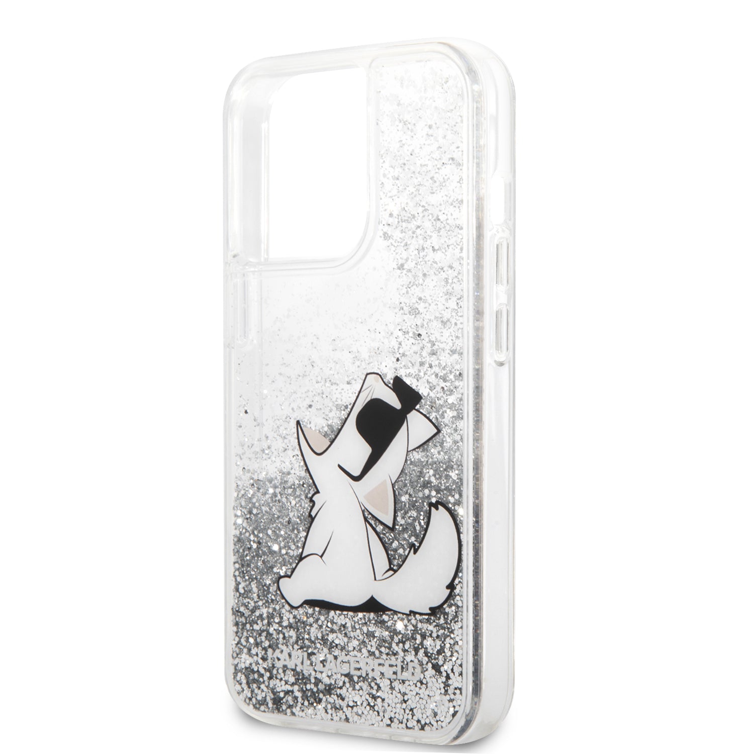 Karl Lagerfeld "Choupette Fun" Hard Case Θήκη προστασίας από σιλικόνη – iPhone 13 Pro Max (Clear/Glitter Silver)