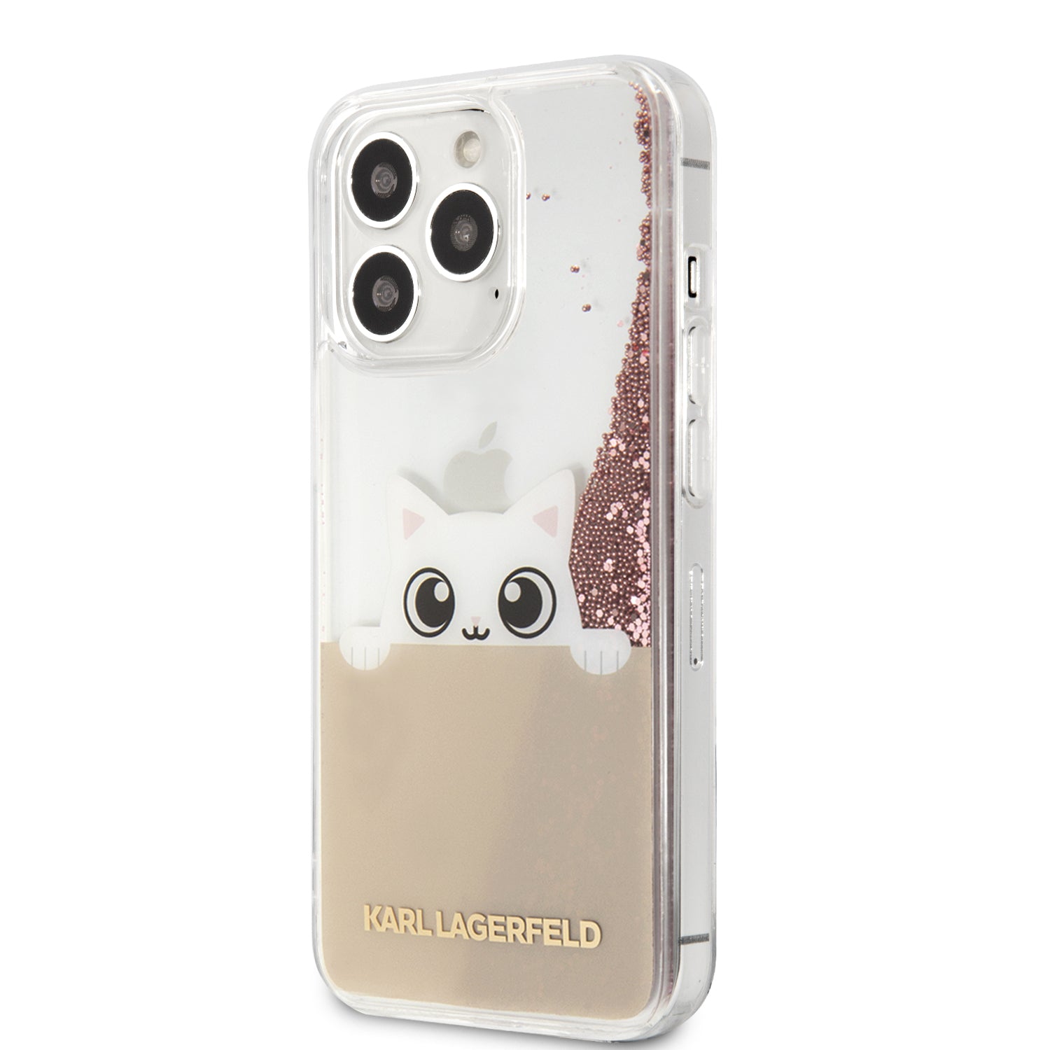 Karl Lagerfeld Liquid Glitter Case "Peek a Boo Cover" Θήκη προστασίας – iPhone 13 Pro Max (Clear/Glitter Pink)