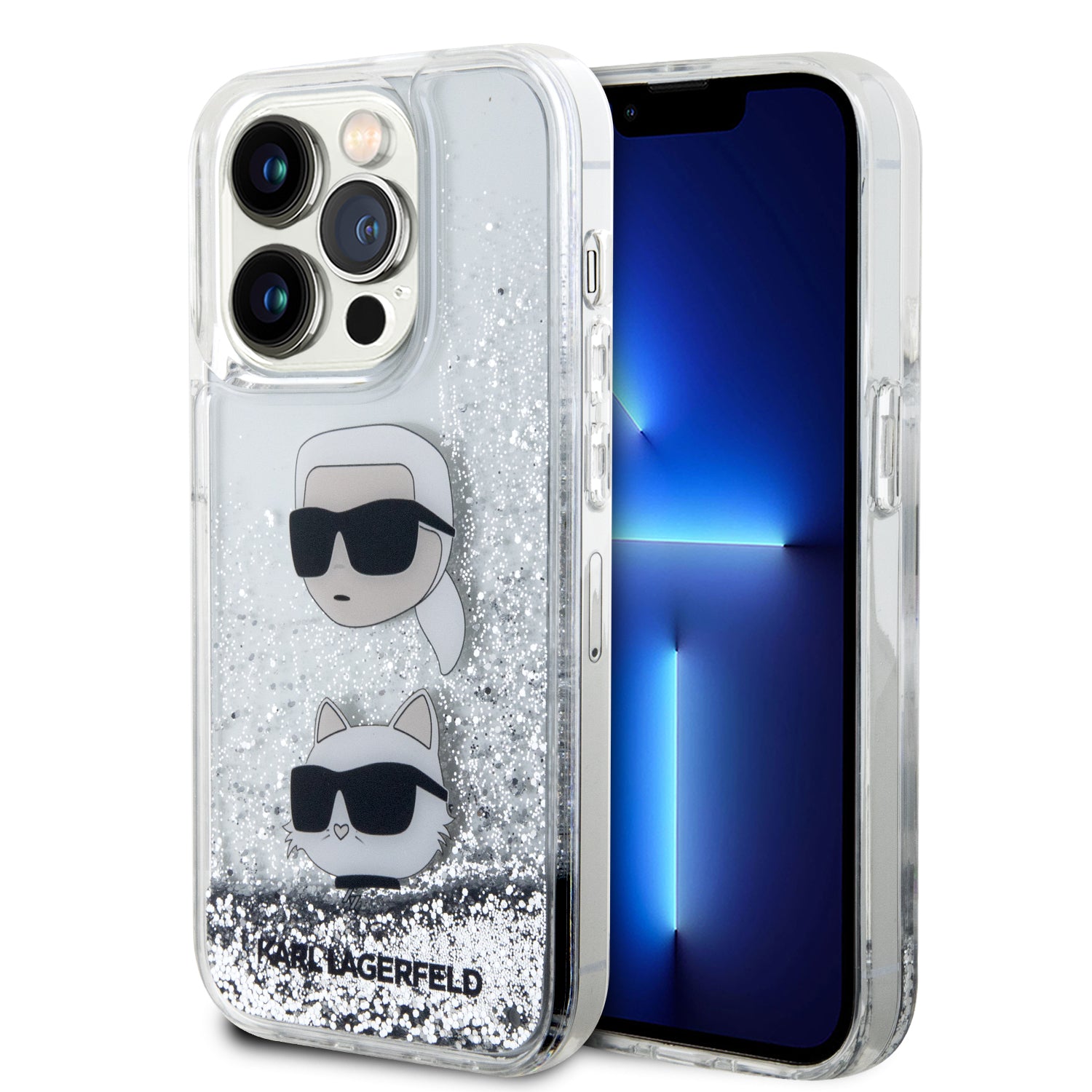 Karl Lagerfeld Karl + Choupette Liquid Glitter Case Θήκη προστασίας από σιλικόνη – iPhone 14 Pro Max (Black – KLHCP14XLDHKCNS) – PhoneBazaar