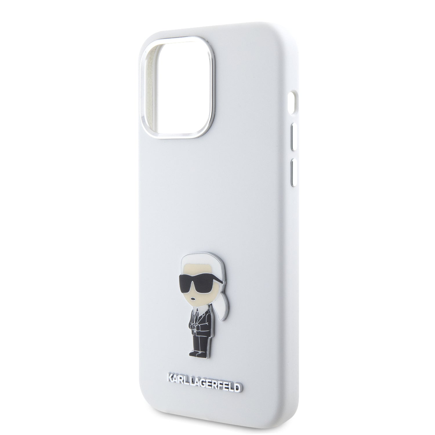 Karl Lagerfeld Ikonik Metal Pin Hard Case Θήκη προστασίας από σιλικόνη  – iPhone 15 Pro Max (White – KLHCP15XSMHKNPH)