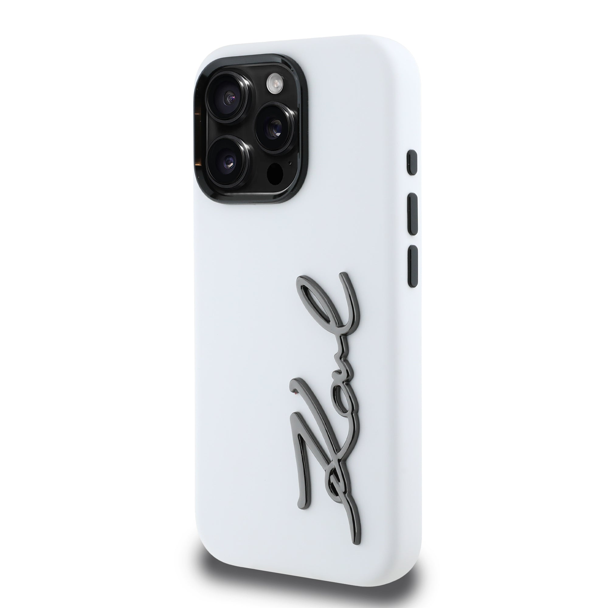 Karl Lagerfeld “Signature Metal Logo Collection” Hard Case Θήκη προστασίας από σιλικόνη – iPhone 16 Pro (Λευκό – KLHCP16LSCMSMVH)
