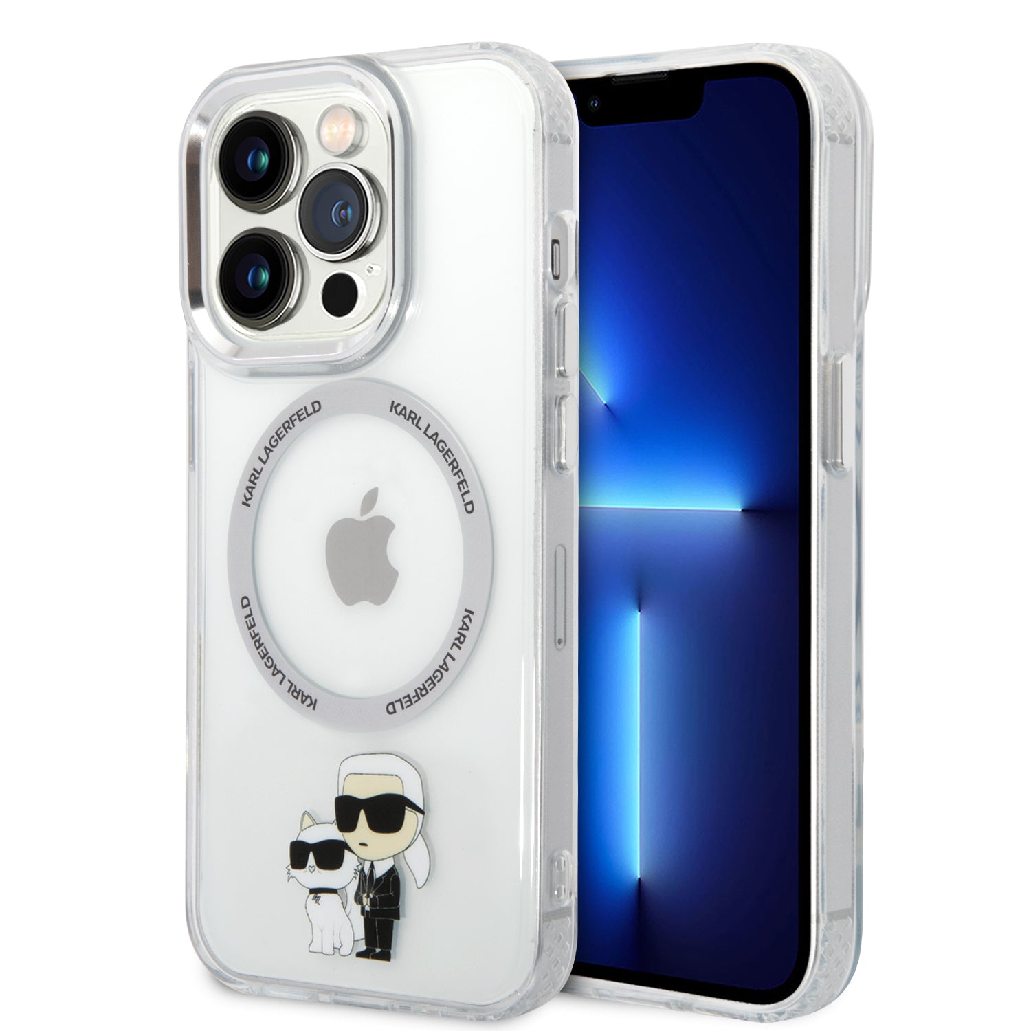 Karl Lagerfeld Magsafe Ringstand Case IML NFT Karl+Choupette Θήκη προστασίας από σκληρό πλαστικό για iPhone 14 Pro Max (Clear – KLHMP14XHNKCIT) – PhoneBazaar