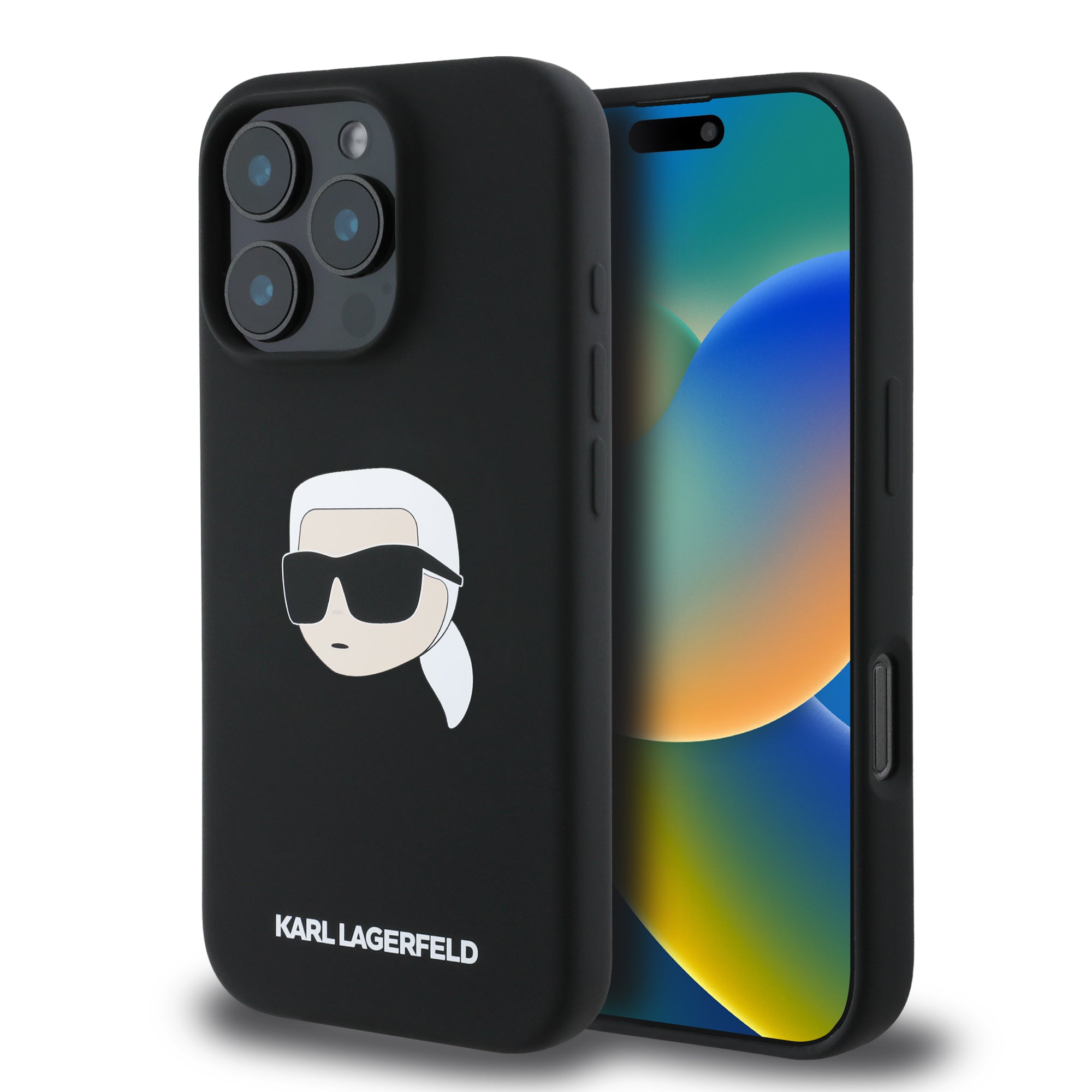 Karl Lagerfeld Magsafe Karl's Head Print Case Θήκη προστασίας από σιλικόνη – iPhone 16 Pro (Μαύρο – KLHMP16LSKHPPLK) – PhoneBazaar