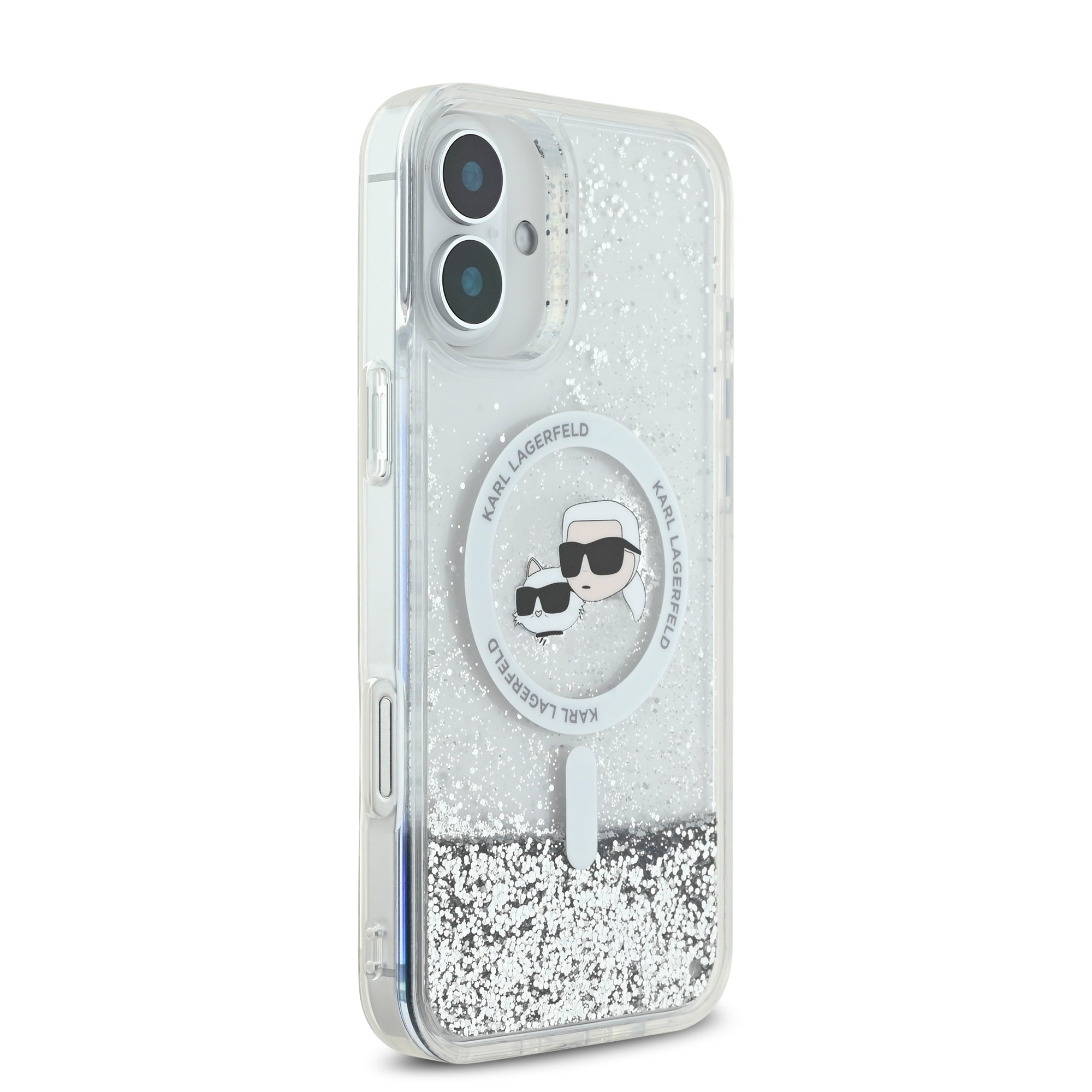 Karl Lagerfeld Magsafe Ringstand Liquid Glitter Hard Case Θήκη προστασίας από σκληρό πλαστικό – iPhone 16 (Glitter Διάφανη – KLHMP16SLGKCSGH)